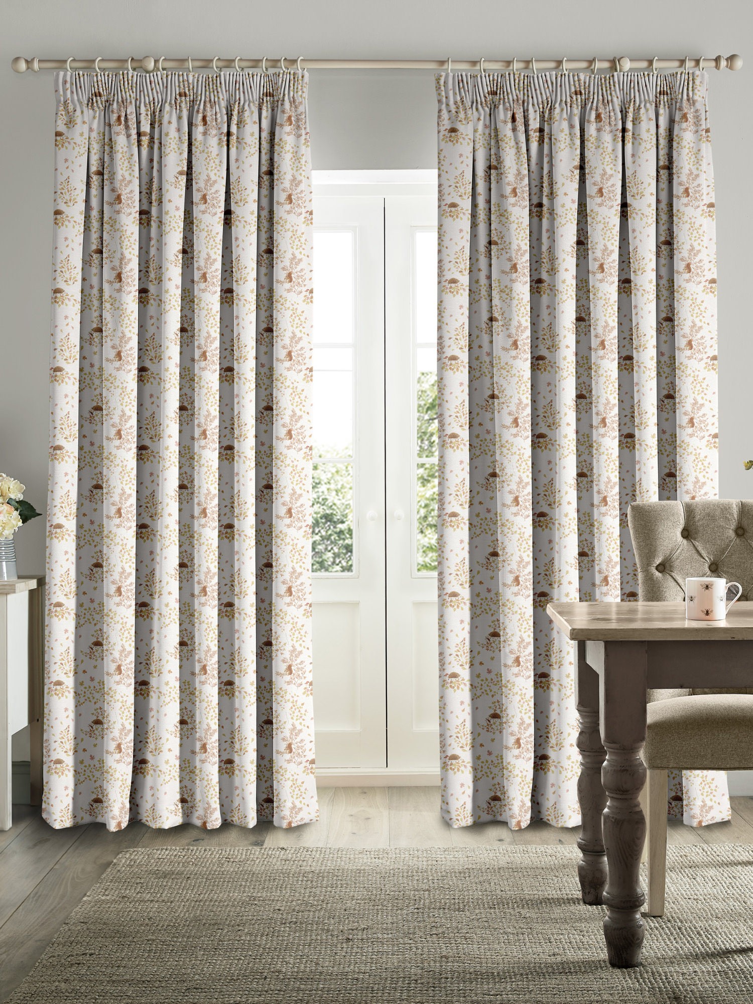 sophie allport woodland friends off white curtains