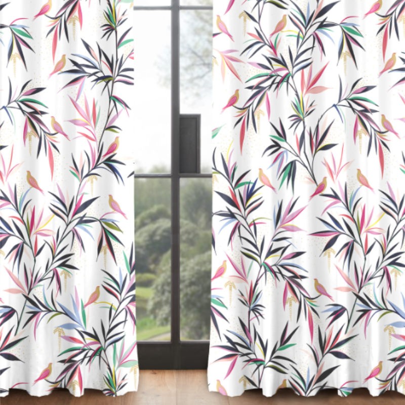 Sara Miller Bamboo White Curtains