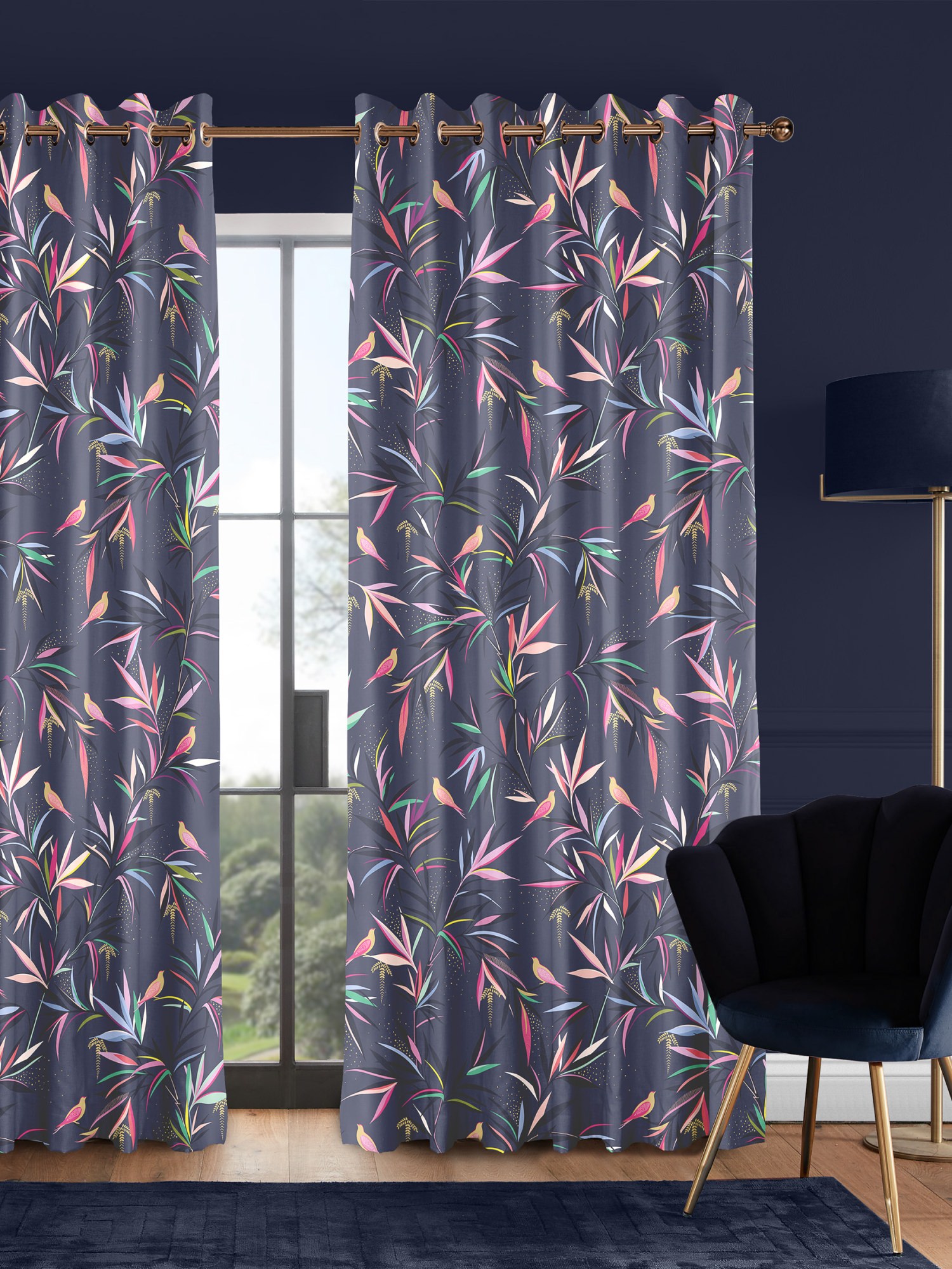 sara miller bamboo smokey blue curtains