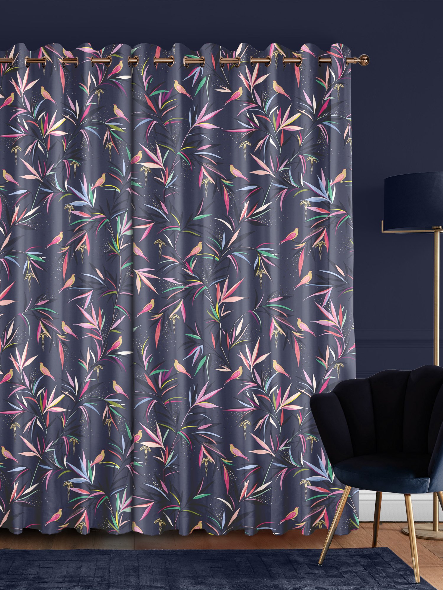 sara miller bamboo smokey blue curtains