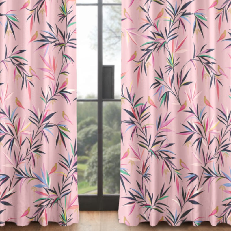 Sara Miller Bamboo Soft Pink Curtains