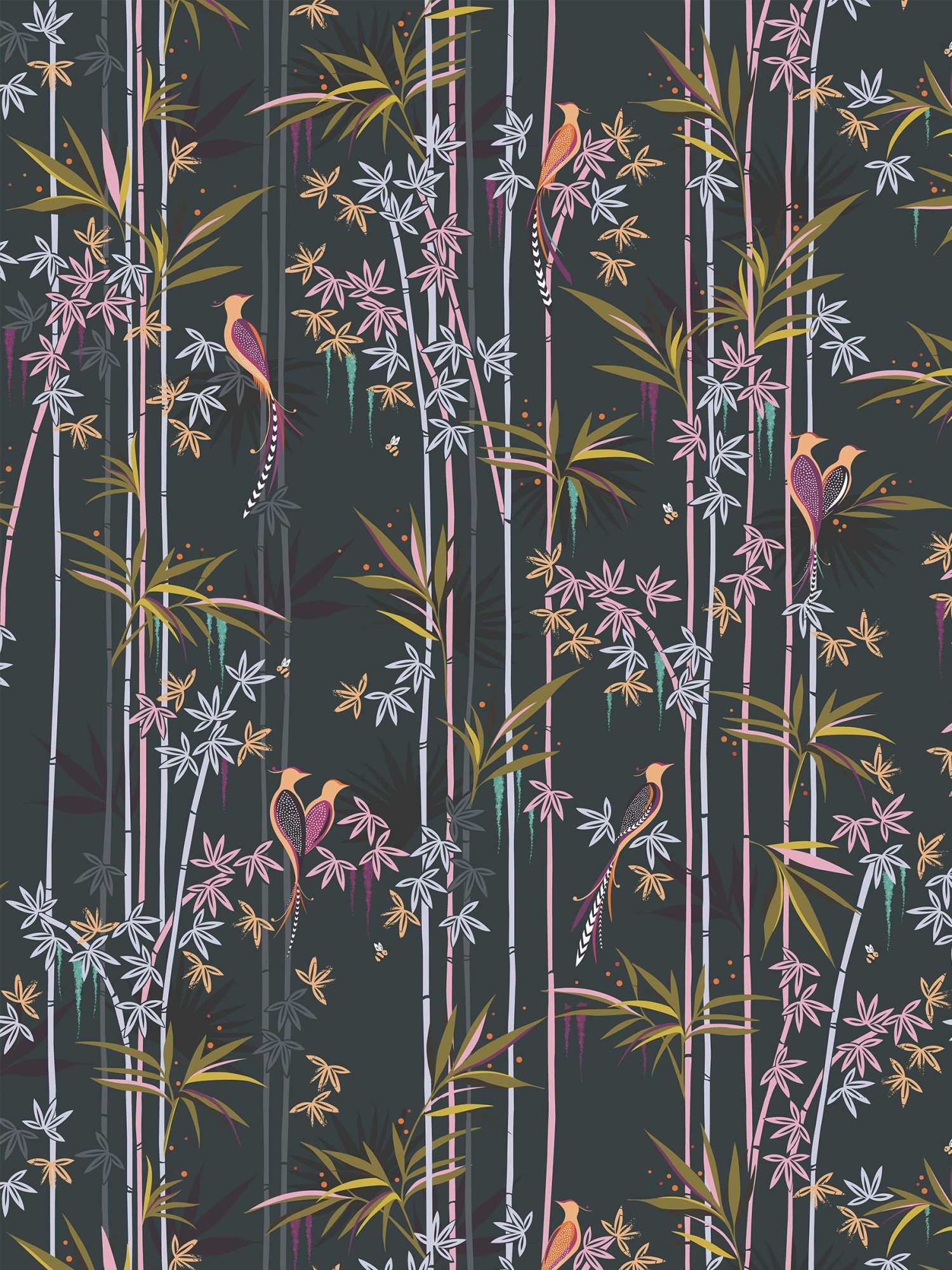 sara miller linear bamboo dark green curtains