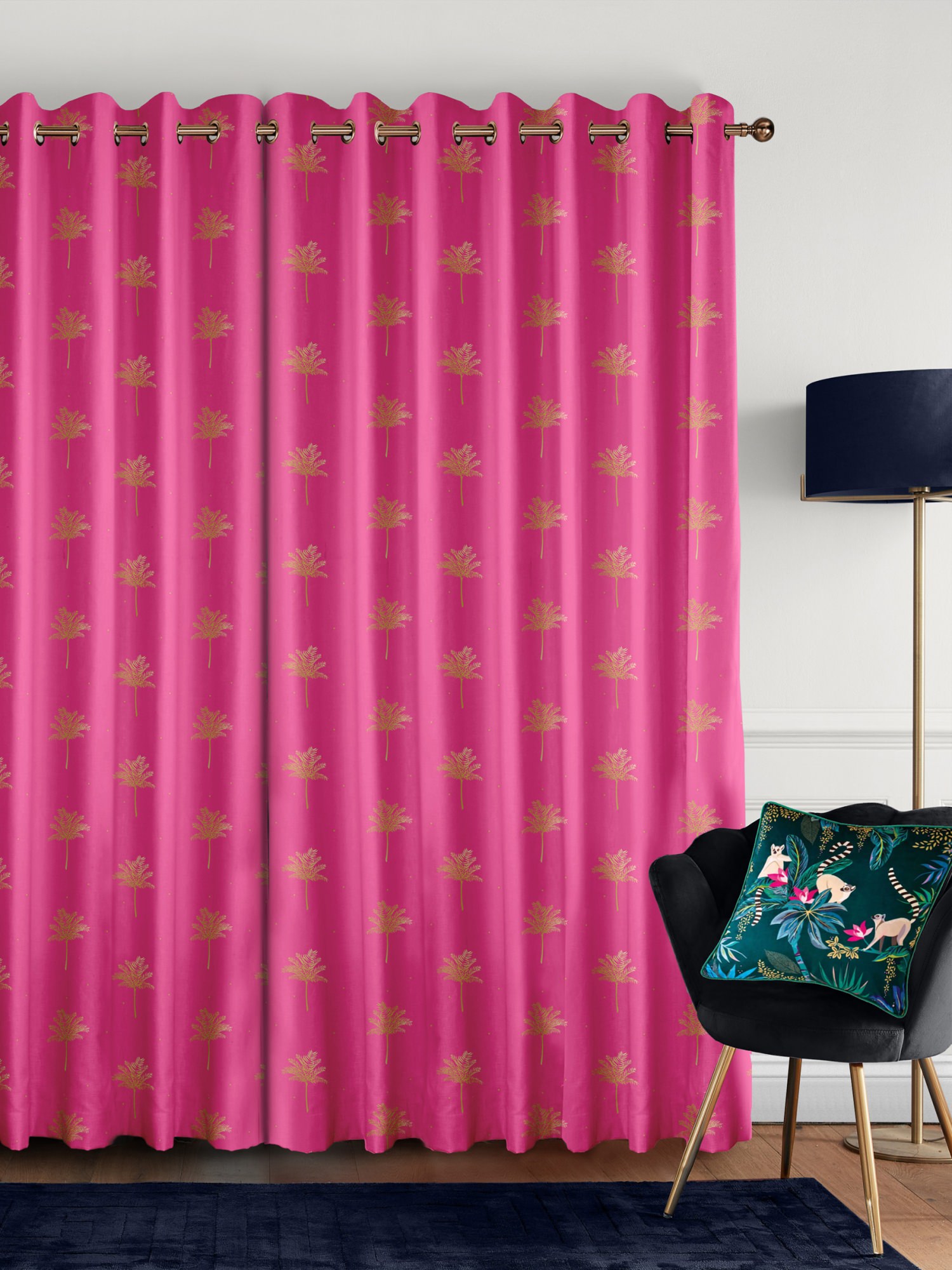 sara miller small palm tree pink curtains