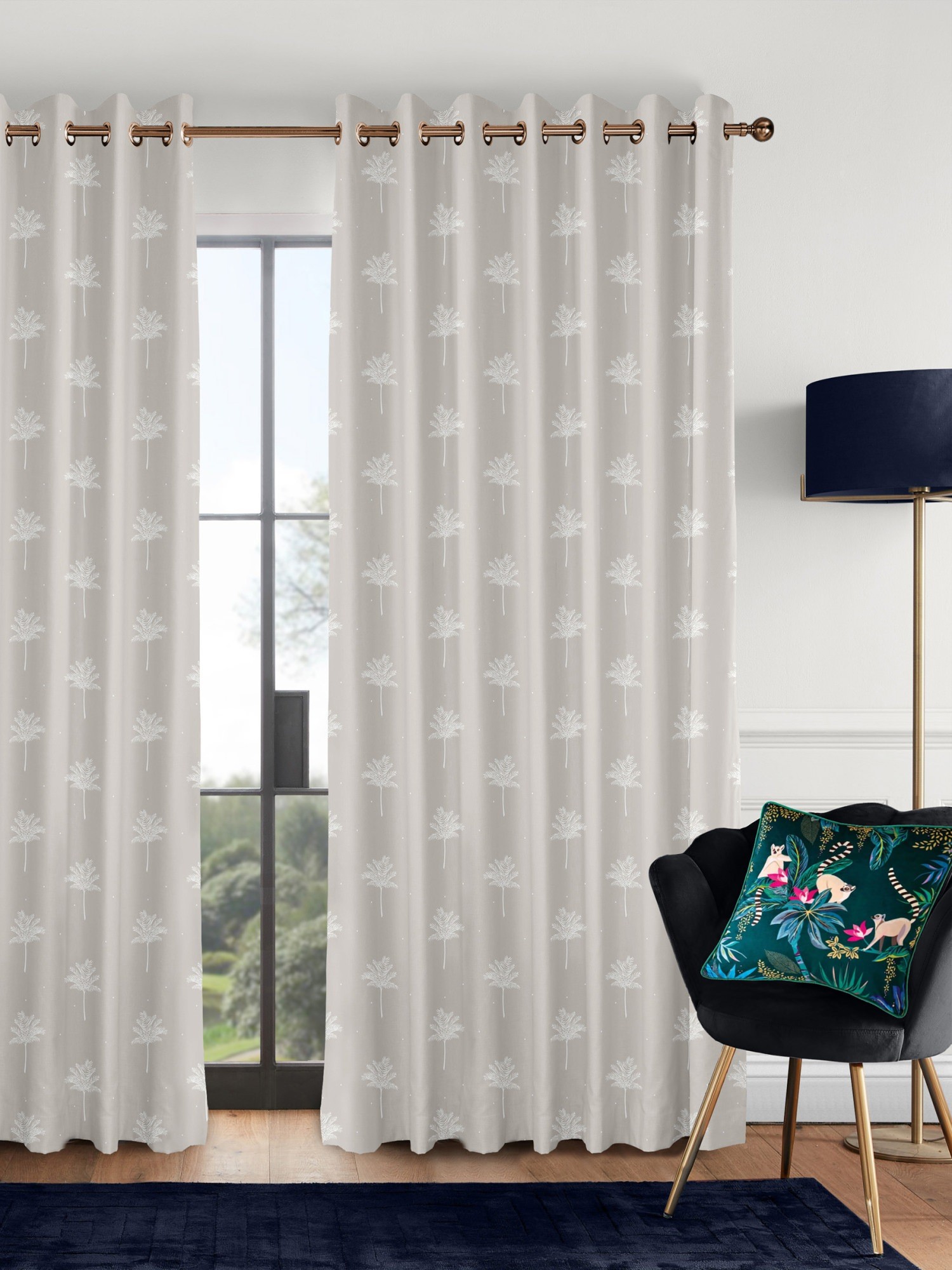 sara miller small palm tree linen curtains