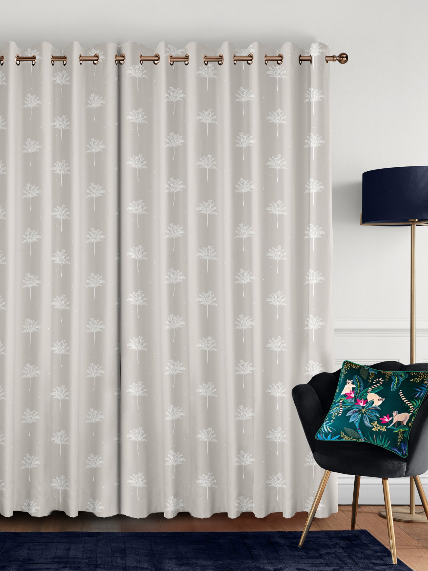 sara miller small palm tree linen curtains