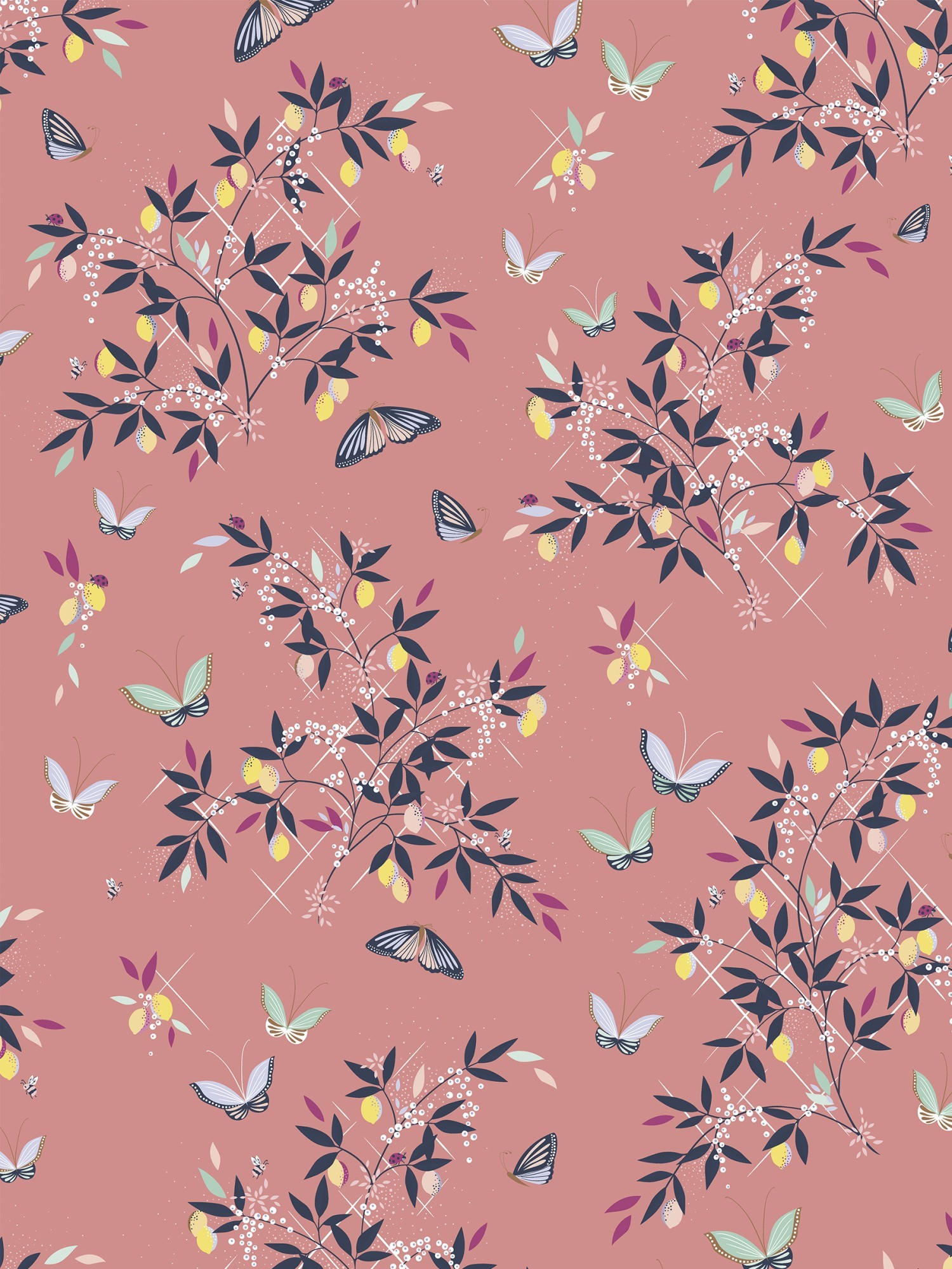 sara miller butterflies & trellis peach curtains