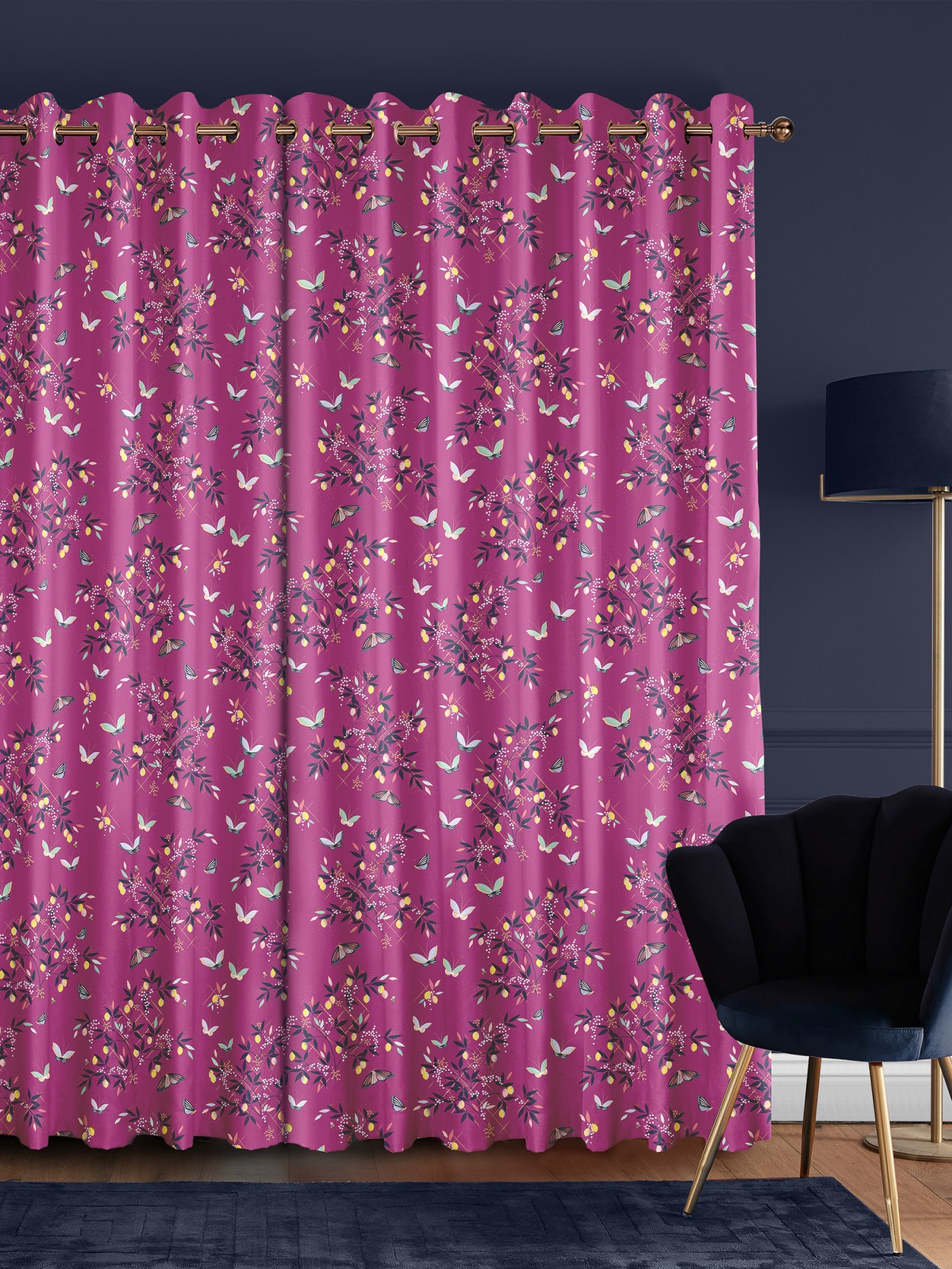 sara miller butterflies & trellis purple curtains