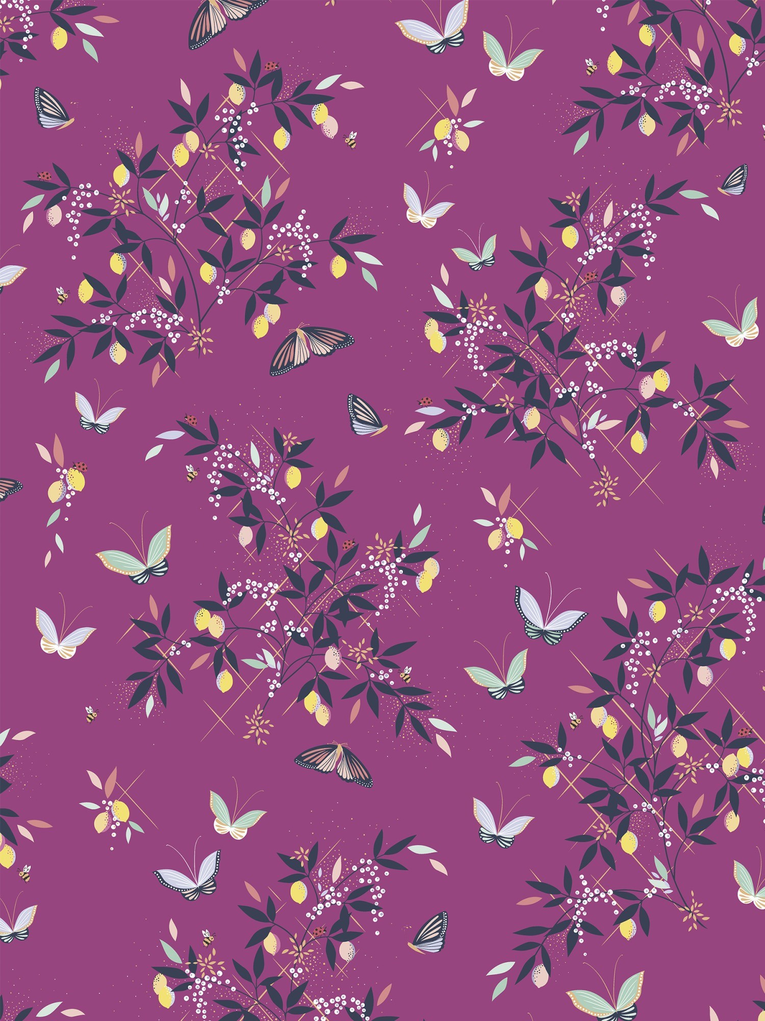 sara miller butterflies & trellis purple curtains