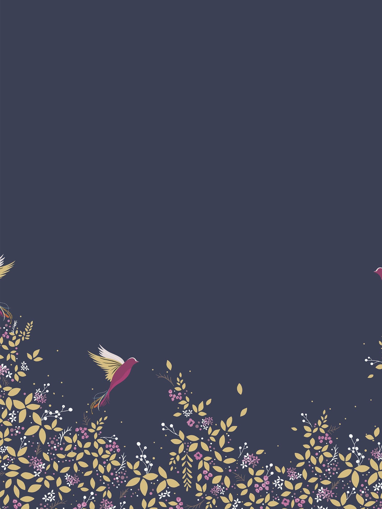sara miller hummingbird border deep navy curtains