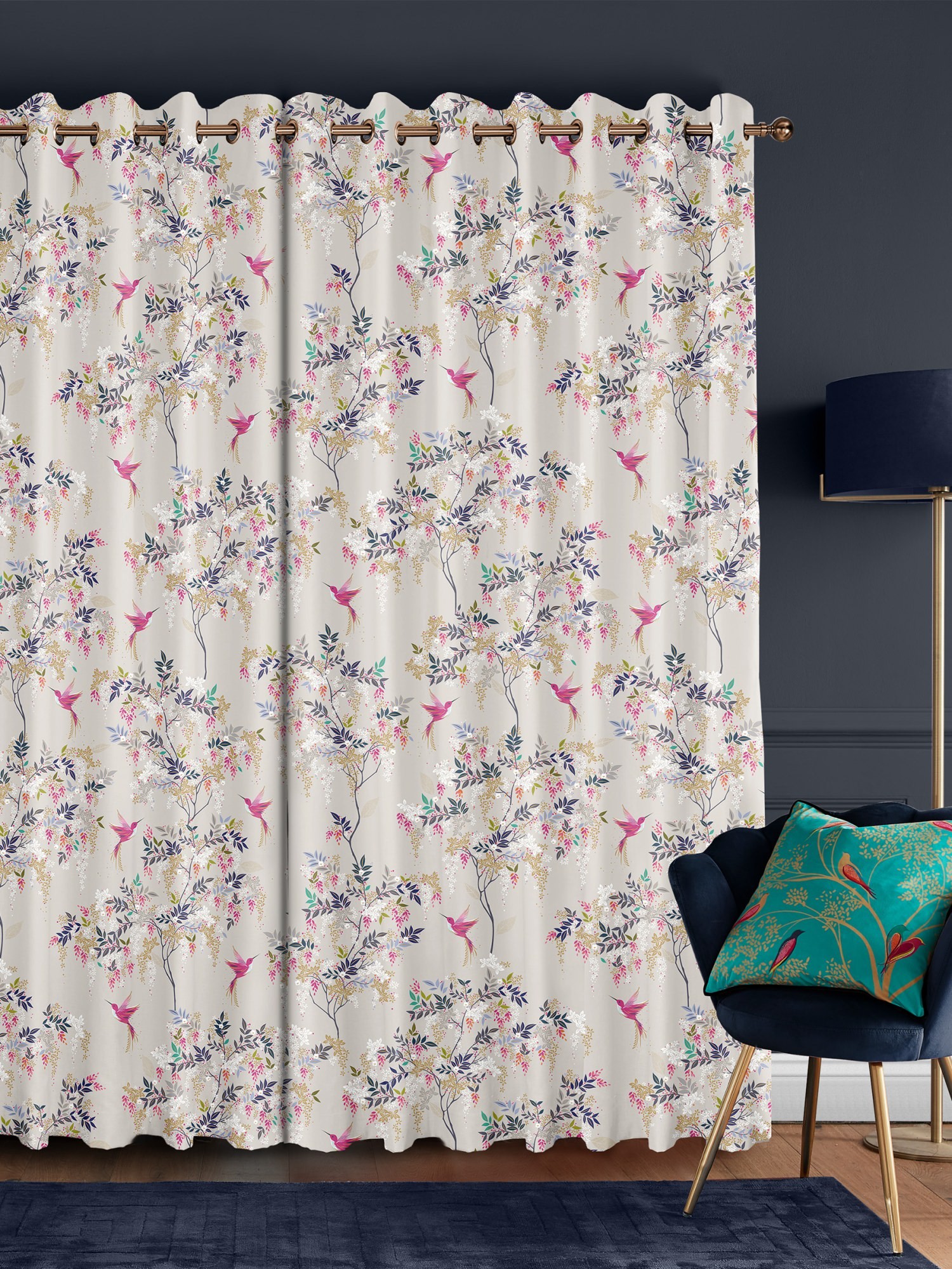 sara miller hummingbird oyster curtains