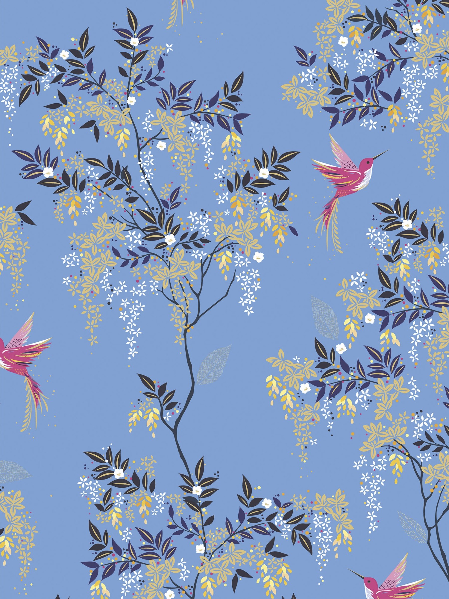 sara miller hummingbird cornflower blue curtains