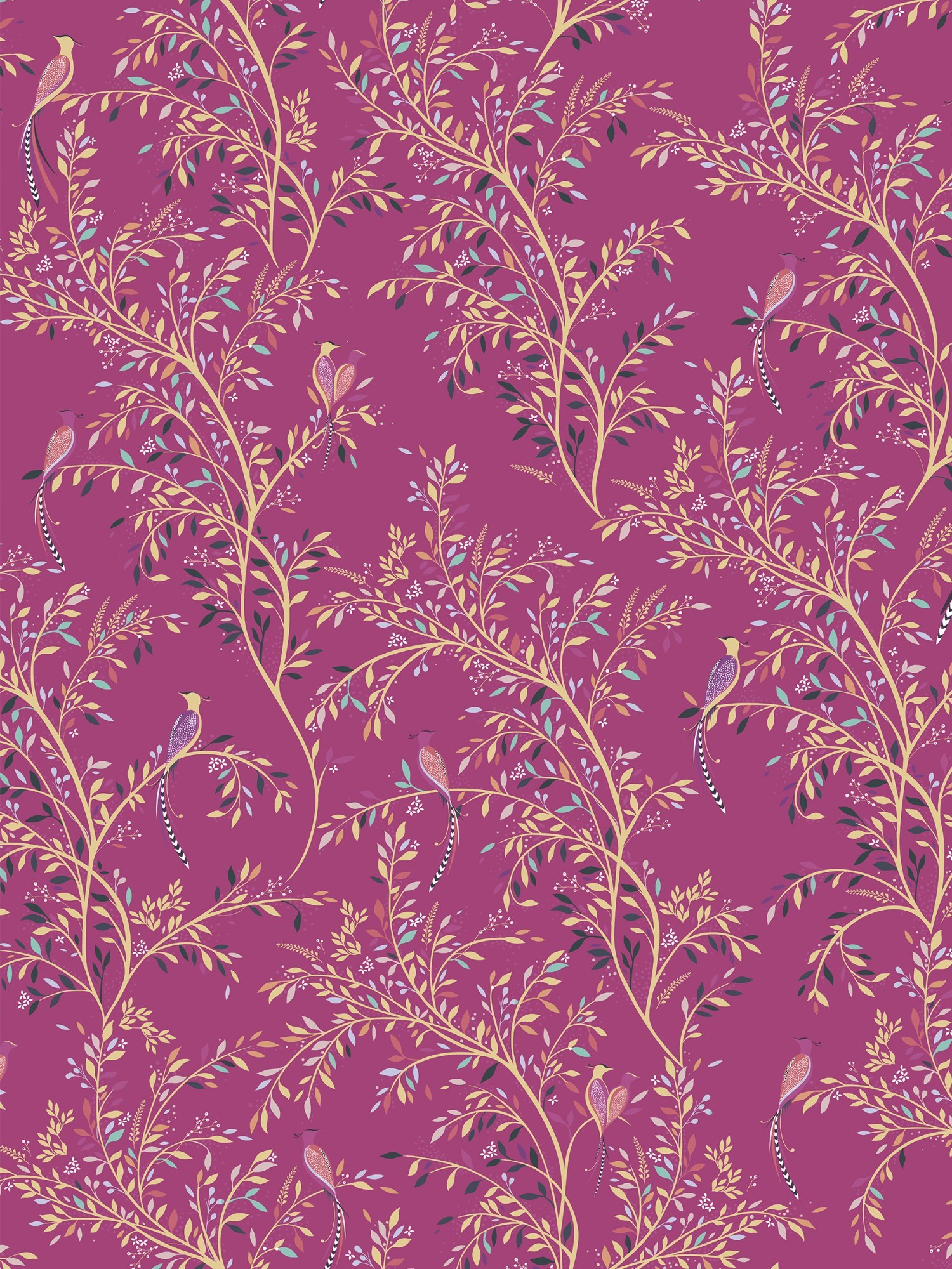 sara miller birds of paradise fuchsia curtains