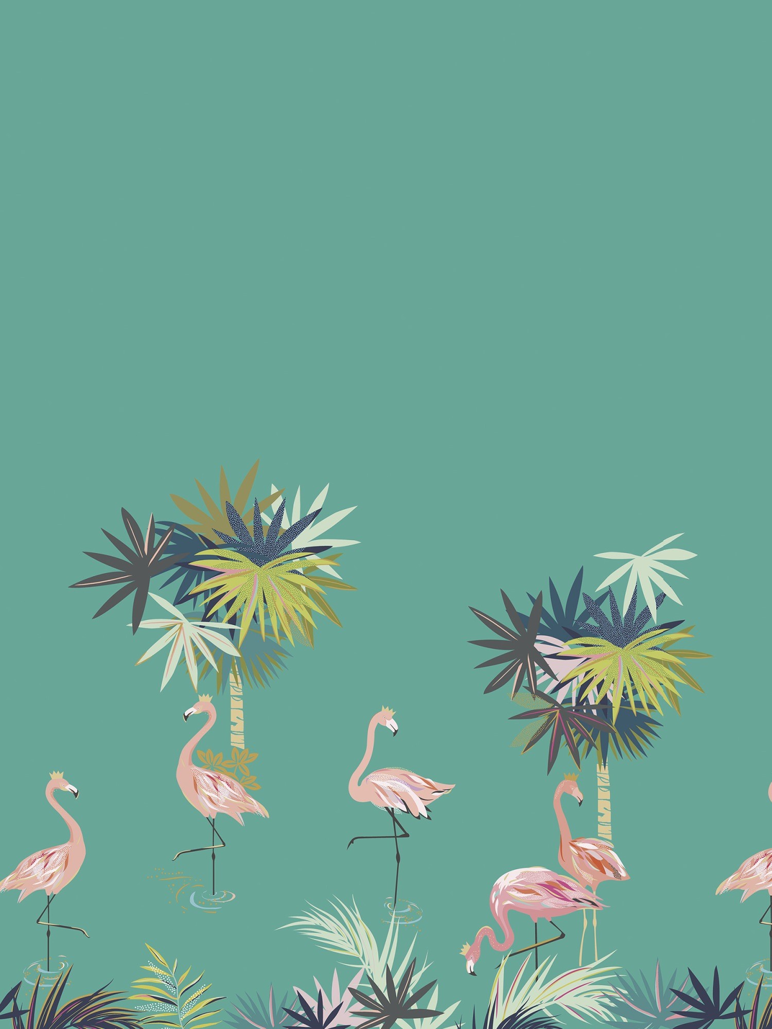 sara miller flamingo border green curtains