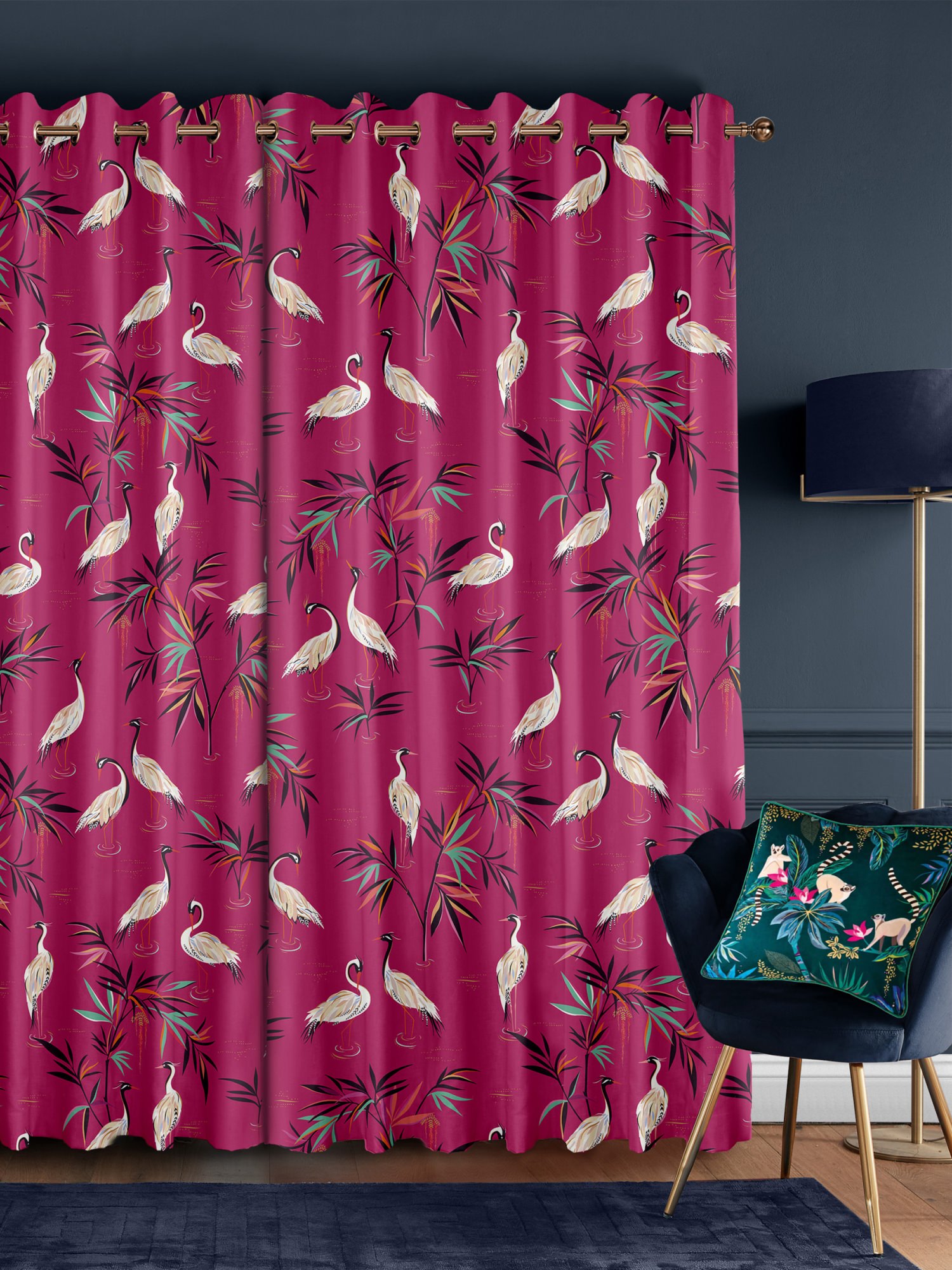 sara miller heron fuchsia curtains