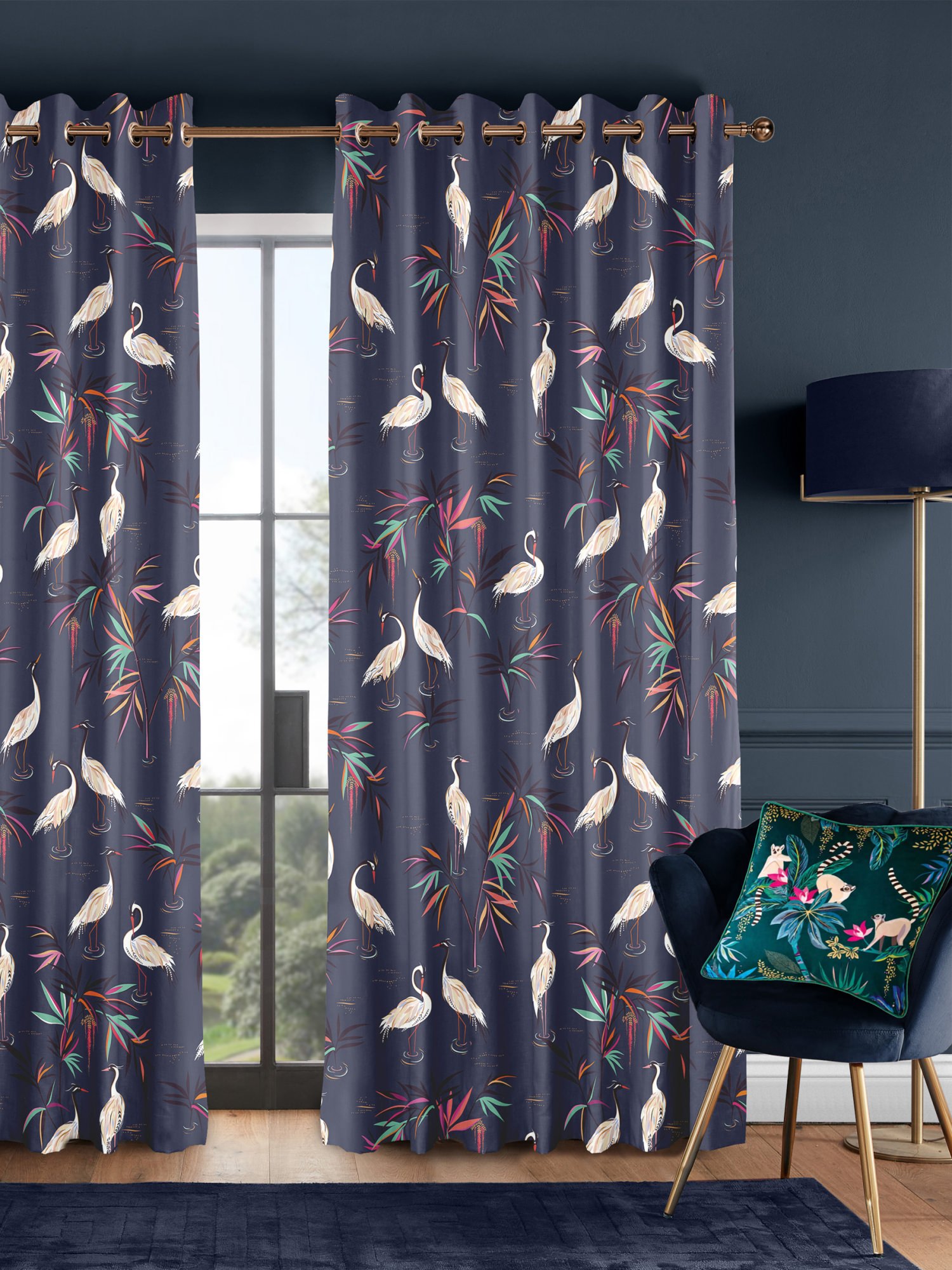 sara miller heron smokey blue curtains