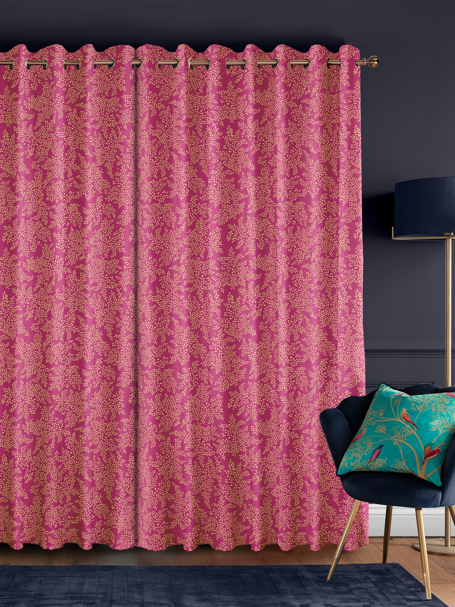 sara miller little leaves fuchsia curtains