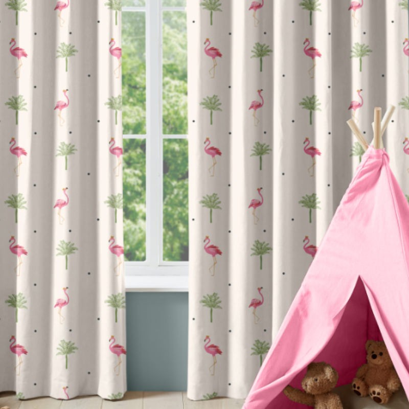 Sara Miller Flamingo Cream Curtains