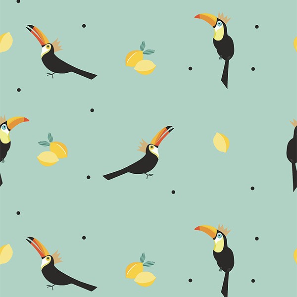sara miller toucans aqua curtains