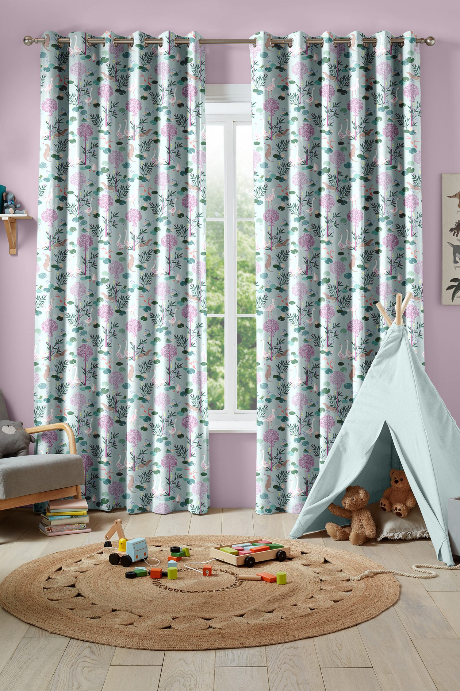 sara miller riverbank tales pale blue curtains
