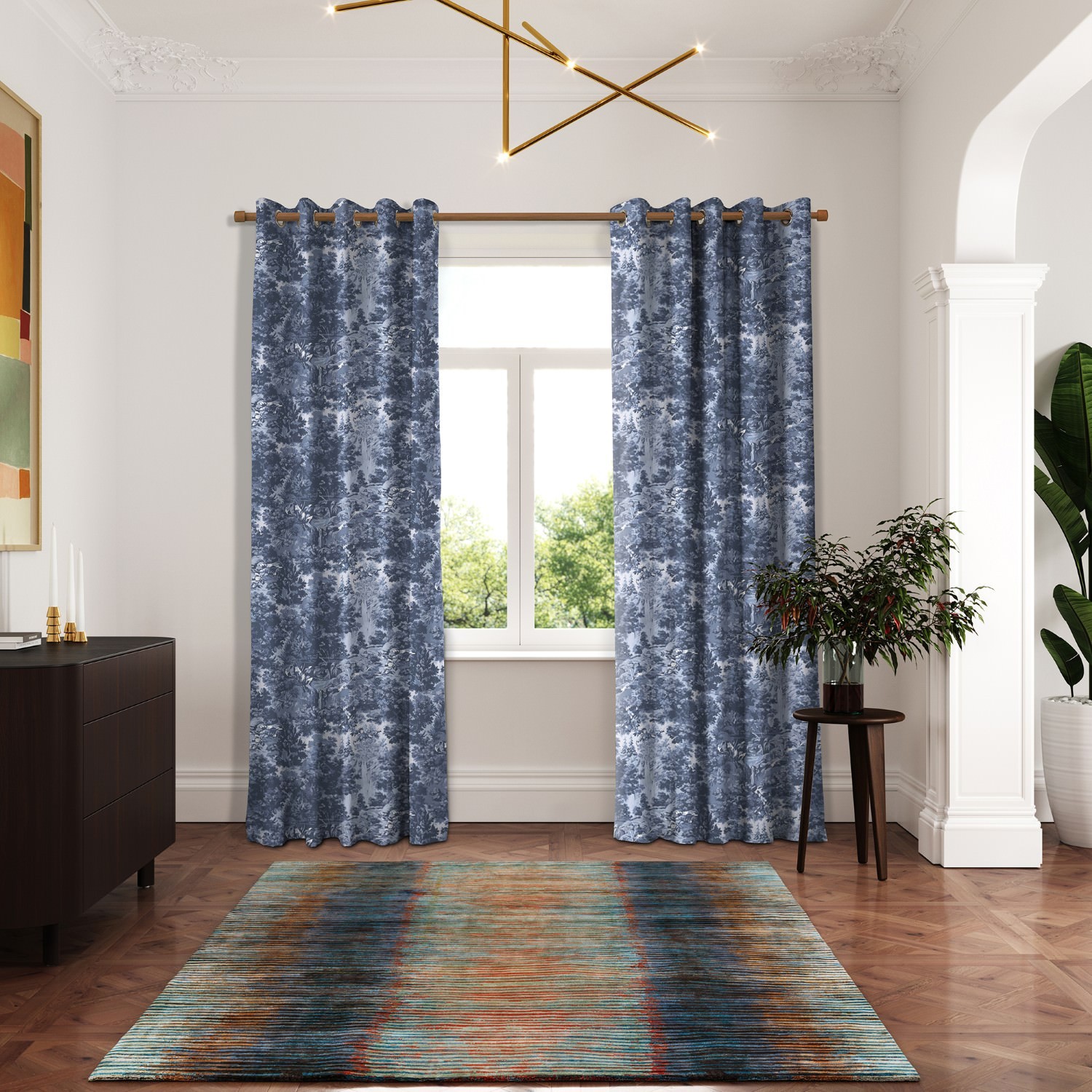 ted baker landscape navy curtains