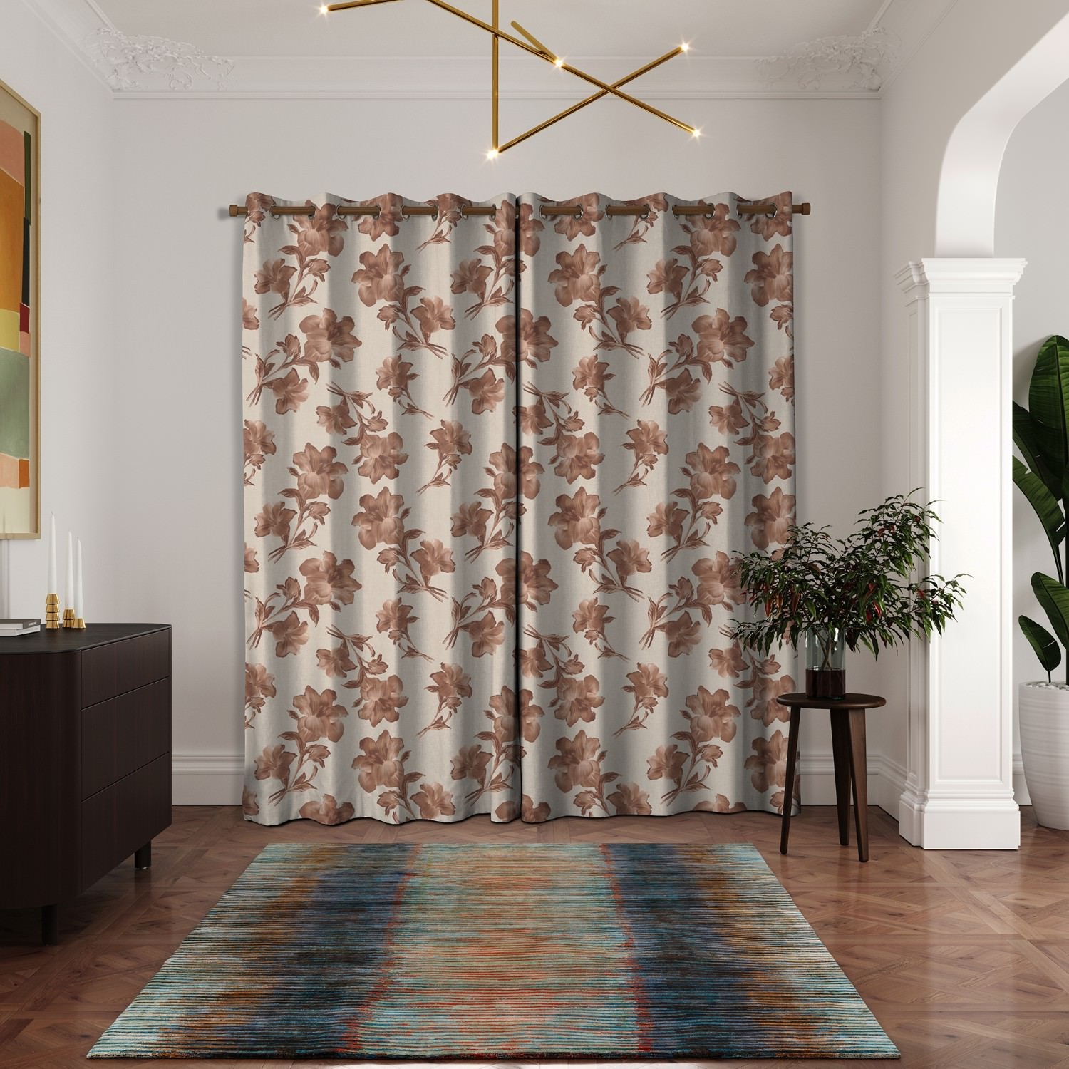ted baker midnight garden terracotta curtains
