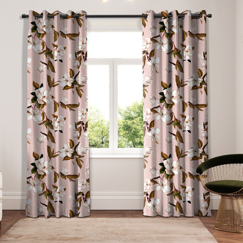 Ted Baker Velvet Opal Floral Pink Curtains