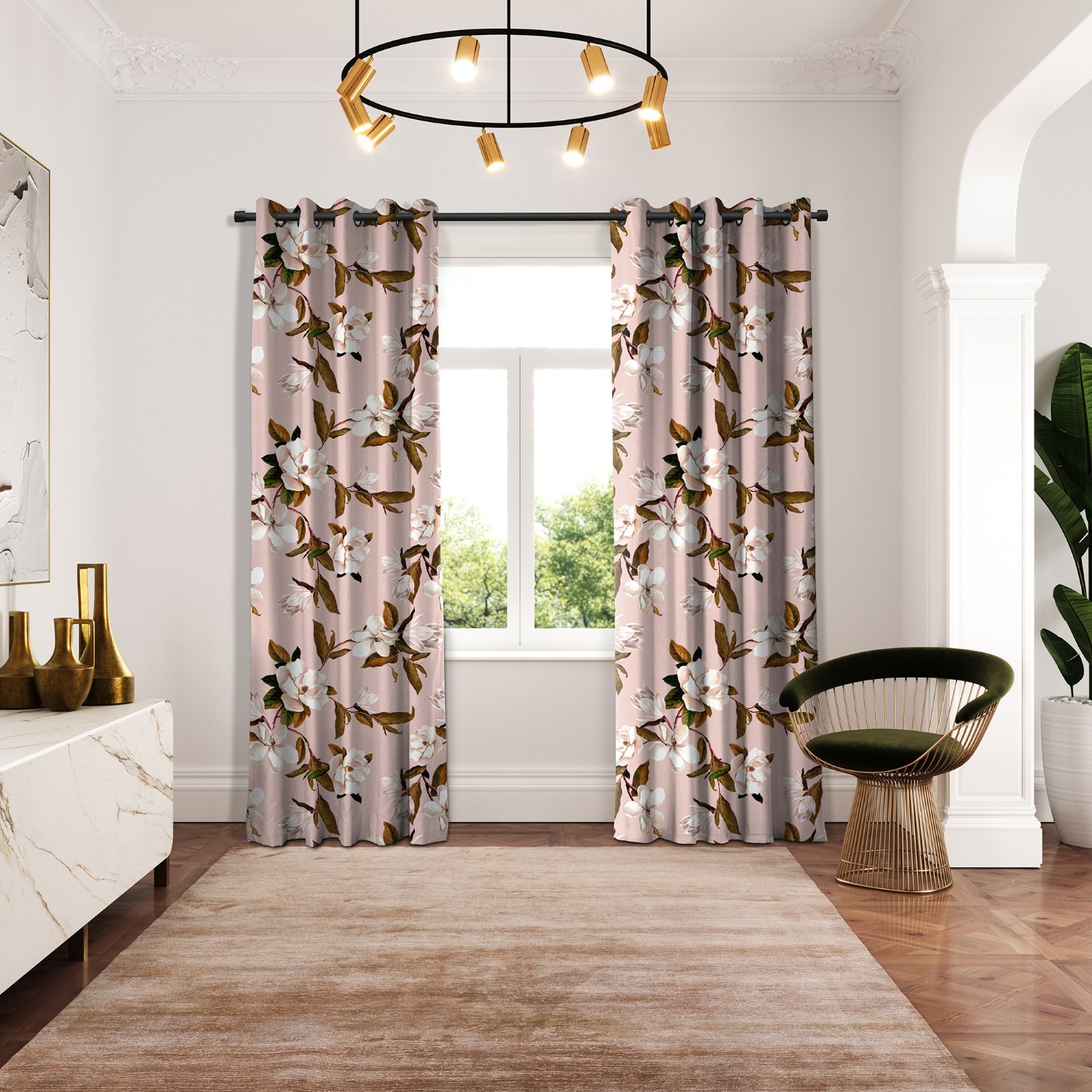 ted baker velvet opal floral pink curtains
