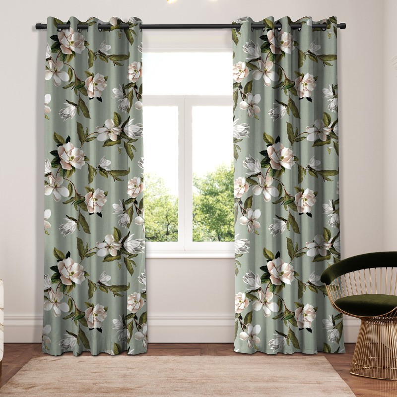 Ted Baker Velvet Opal Floral Sage Curtains