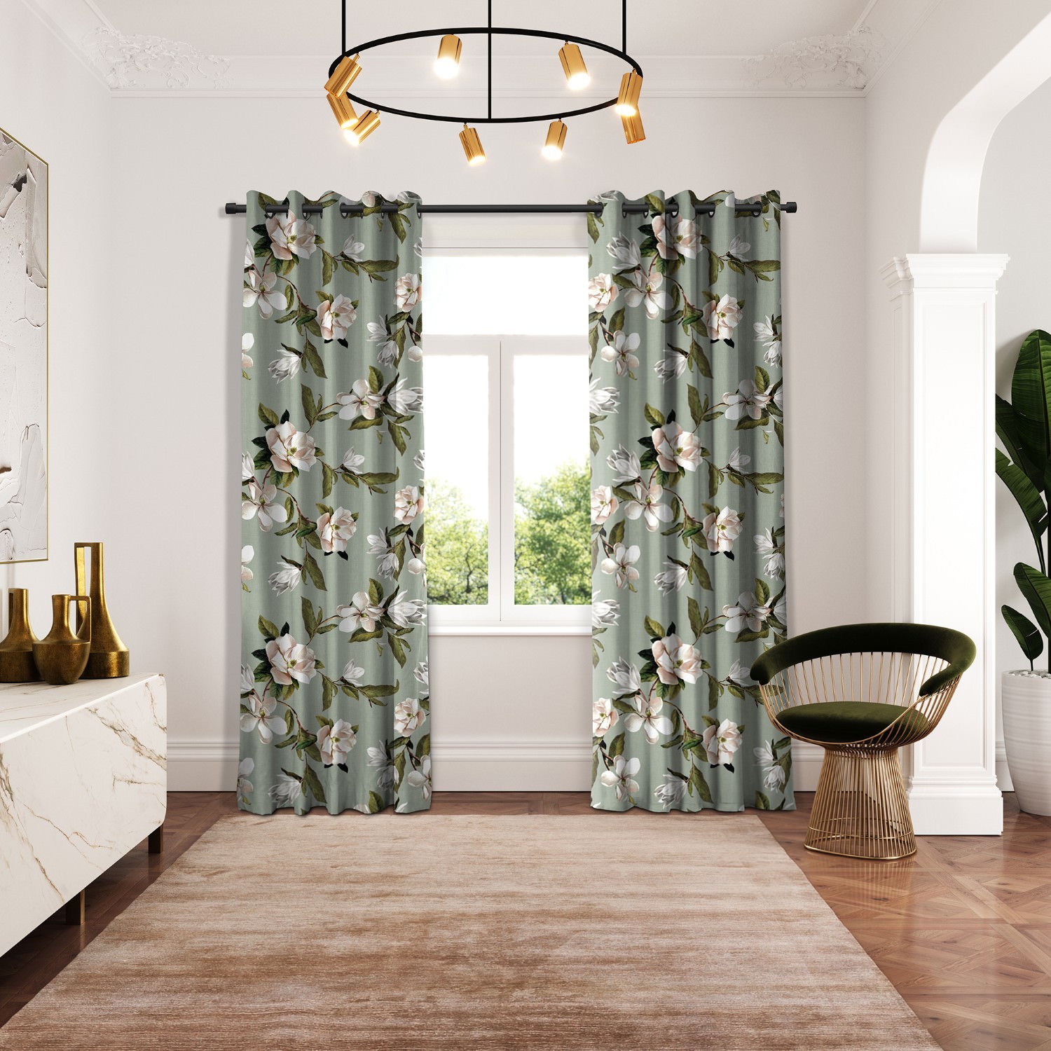 ted baker velvet opal floral sage curtains