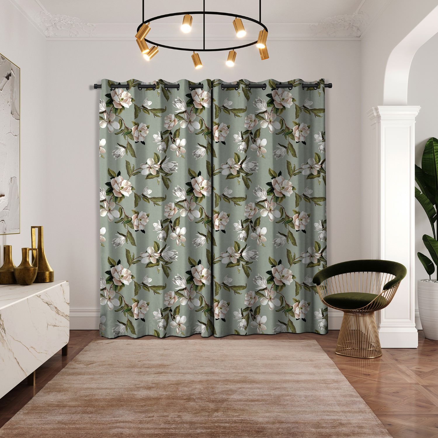 ted baker velvet opal floral sage curtains