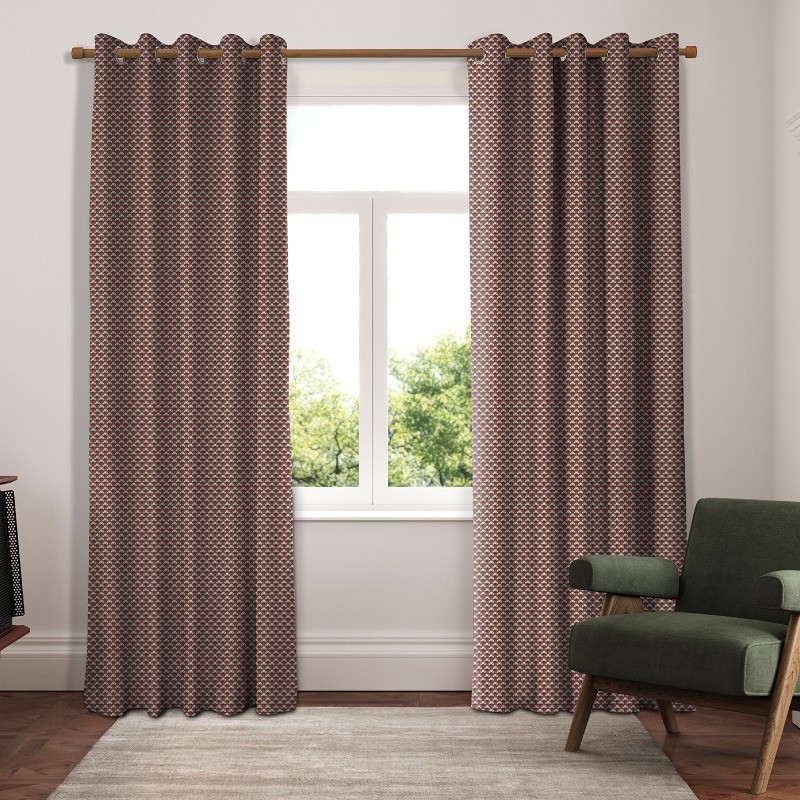 Ted Baker Palm Geo Crimson Curtains