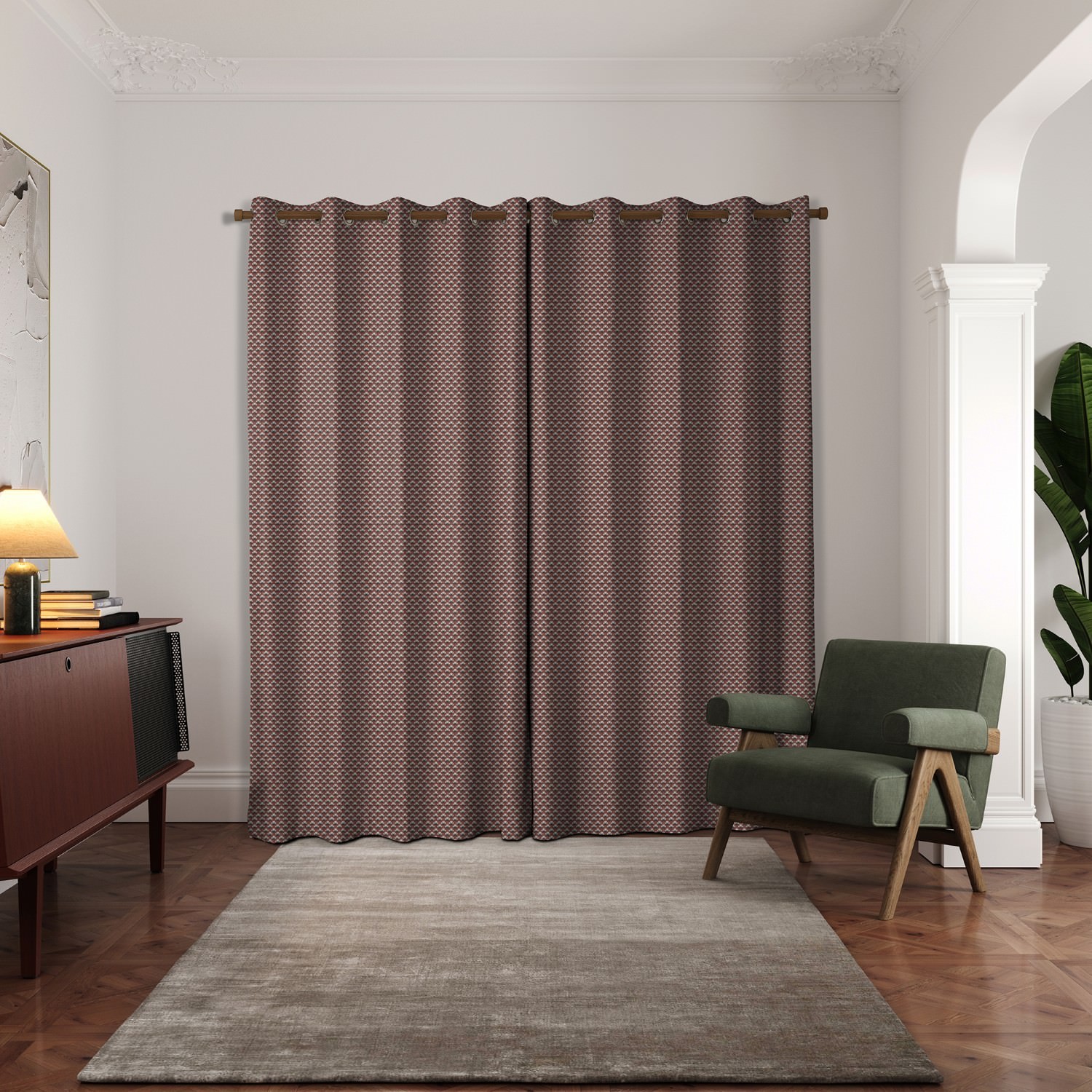 ted baker palm geo crimson curtains