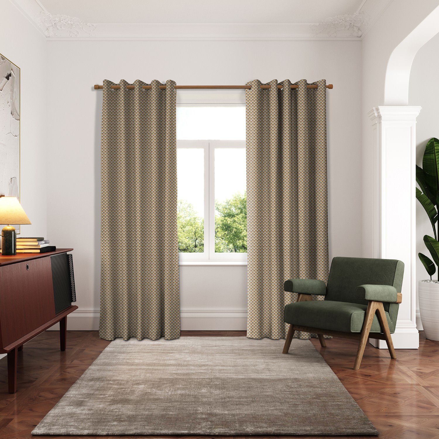 ted baker palm geo gold curtains