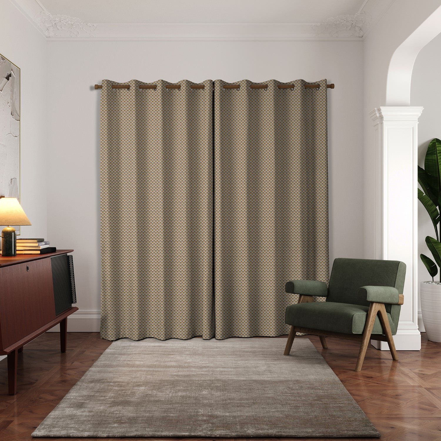 ted baker palm geo gold curtains