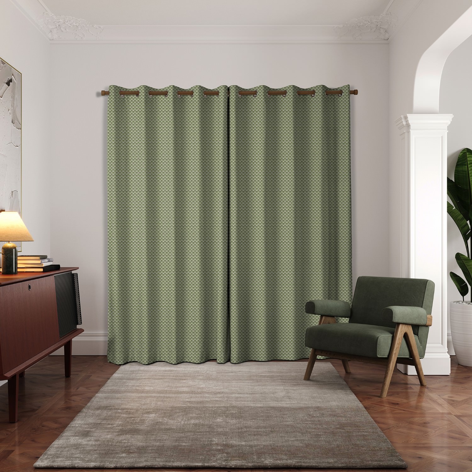 ted baker palm geo green curtains