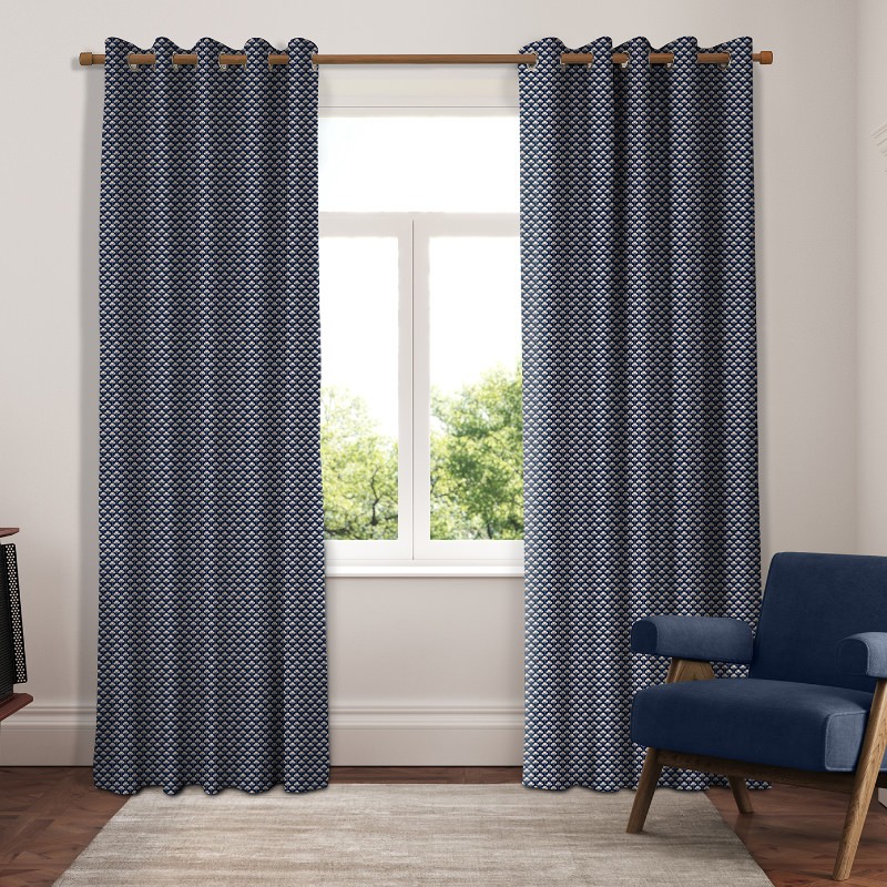 Ted Baker Palm Geo Navy Curtains