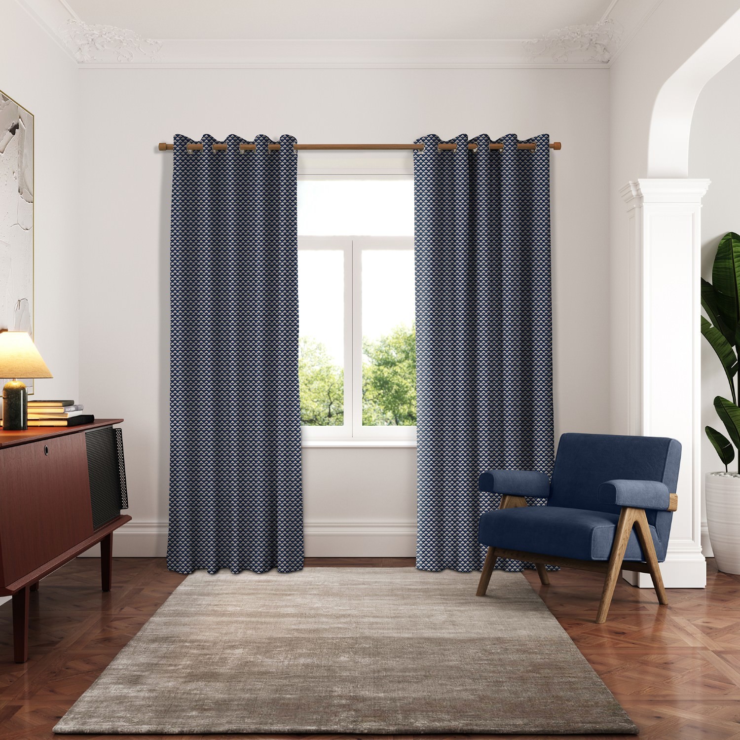 ted baker palm geo navy curtains
