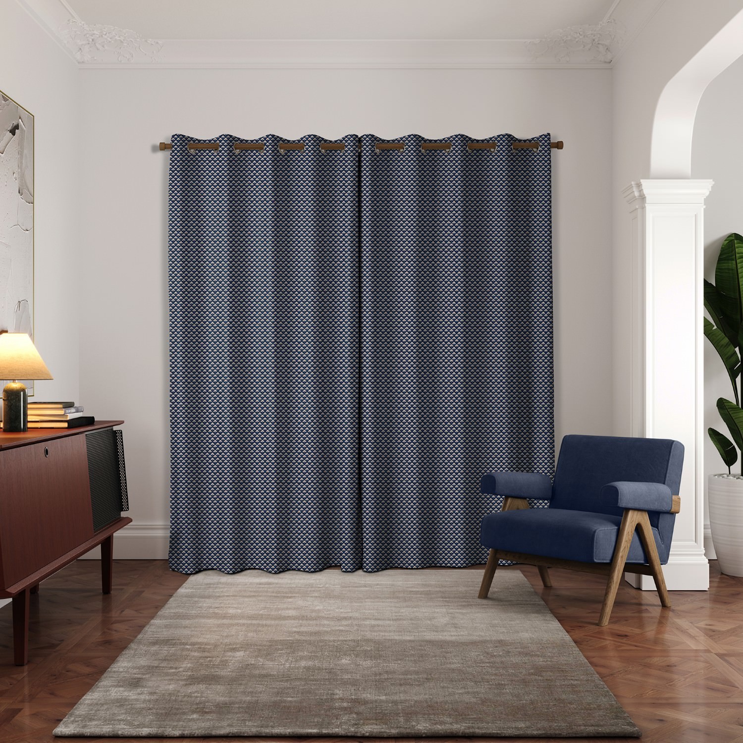 ted baker palm geo navy curtains