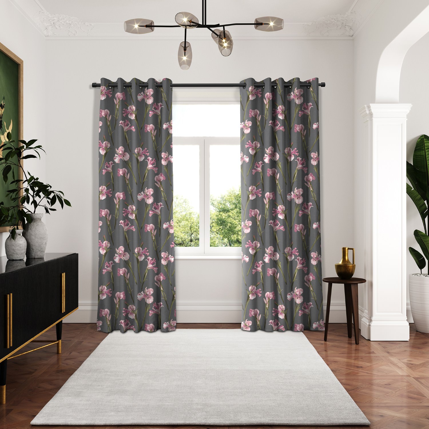 ted baker velvet wild iris pink charcoal curtains