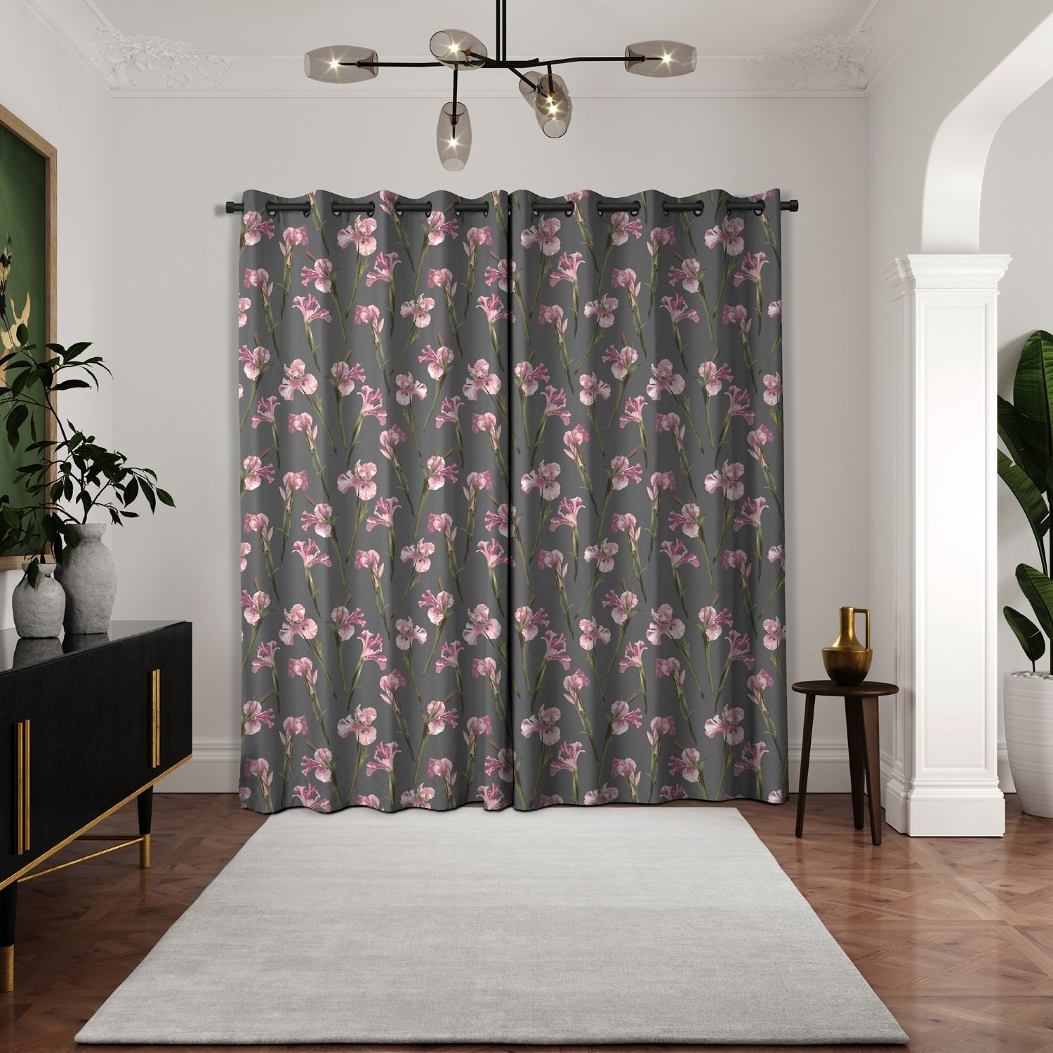 ted baker velvet wild iris pink charcoal curtains
