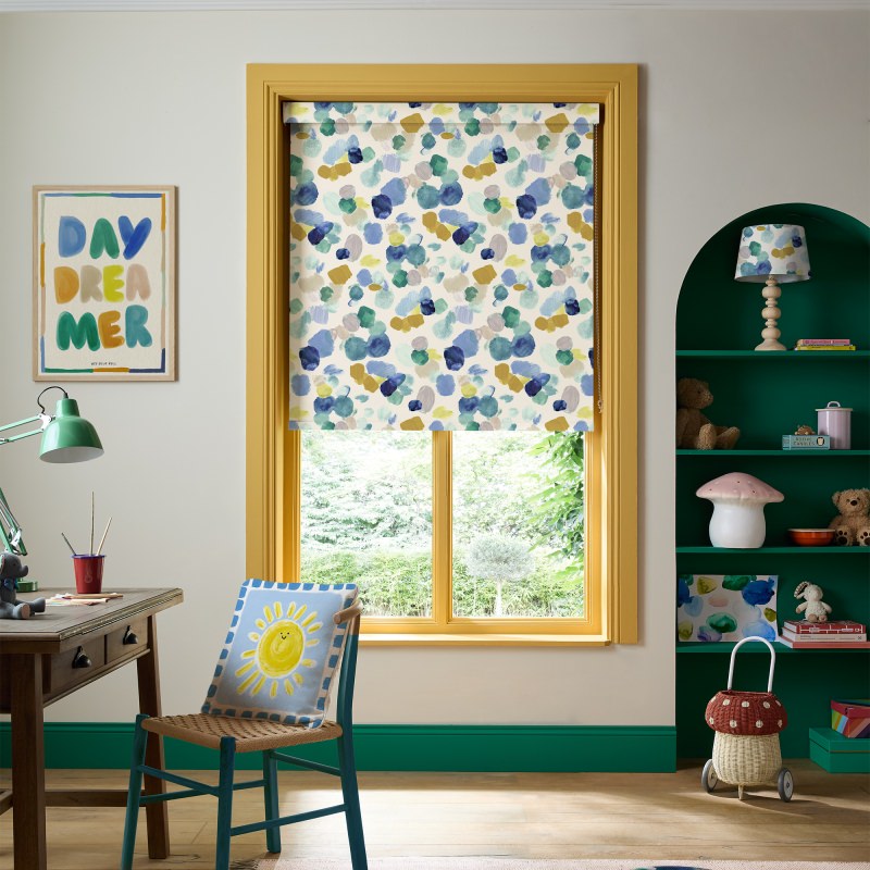 Bluebellgrey Dreamer Cloud Blue Geometric Blackout Roller Blind