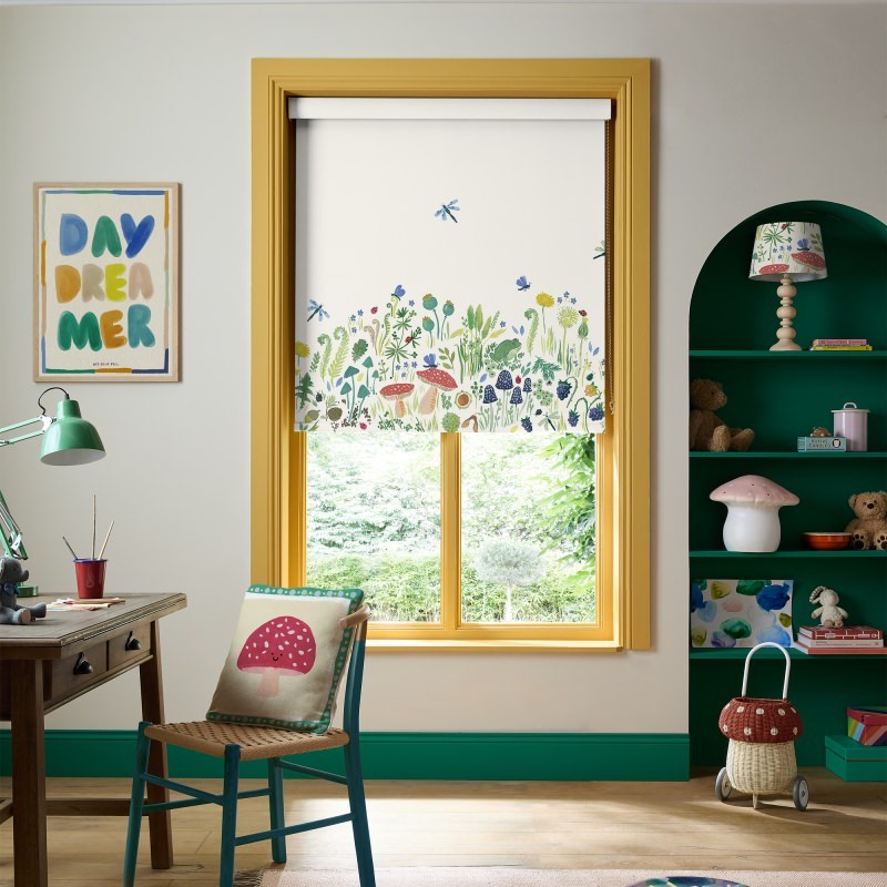 Bluebellgrey Garden Explorer Panel Spring Green Floral Blackout Roller Blind
