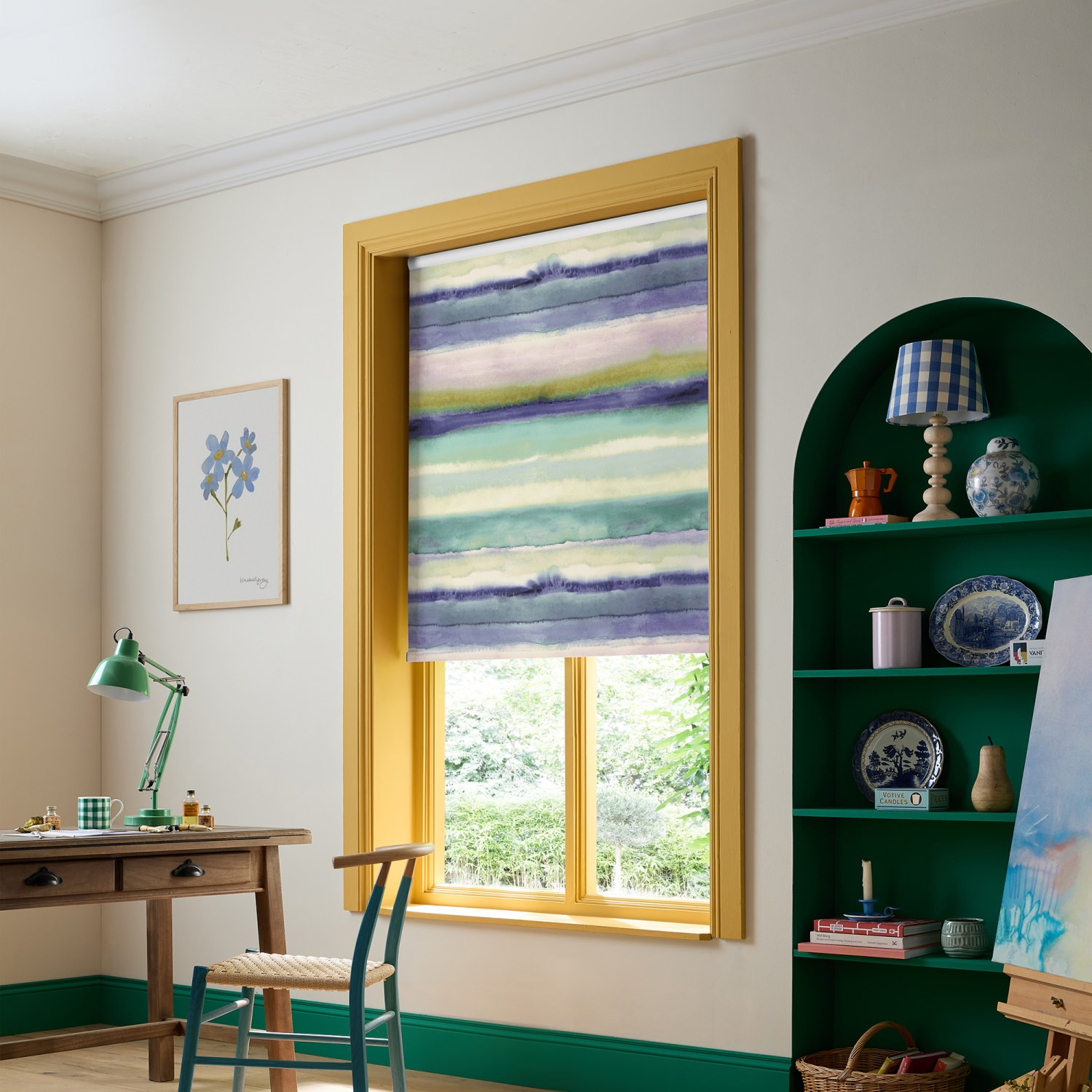 bluebellgrey hebrides atlantic purple stripes blackout roller blind