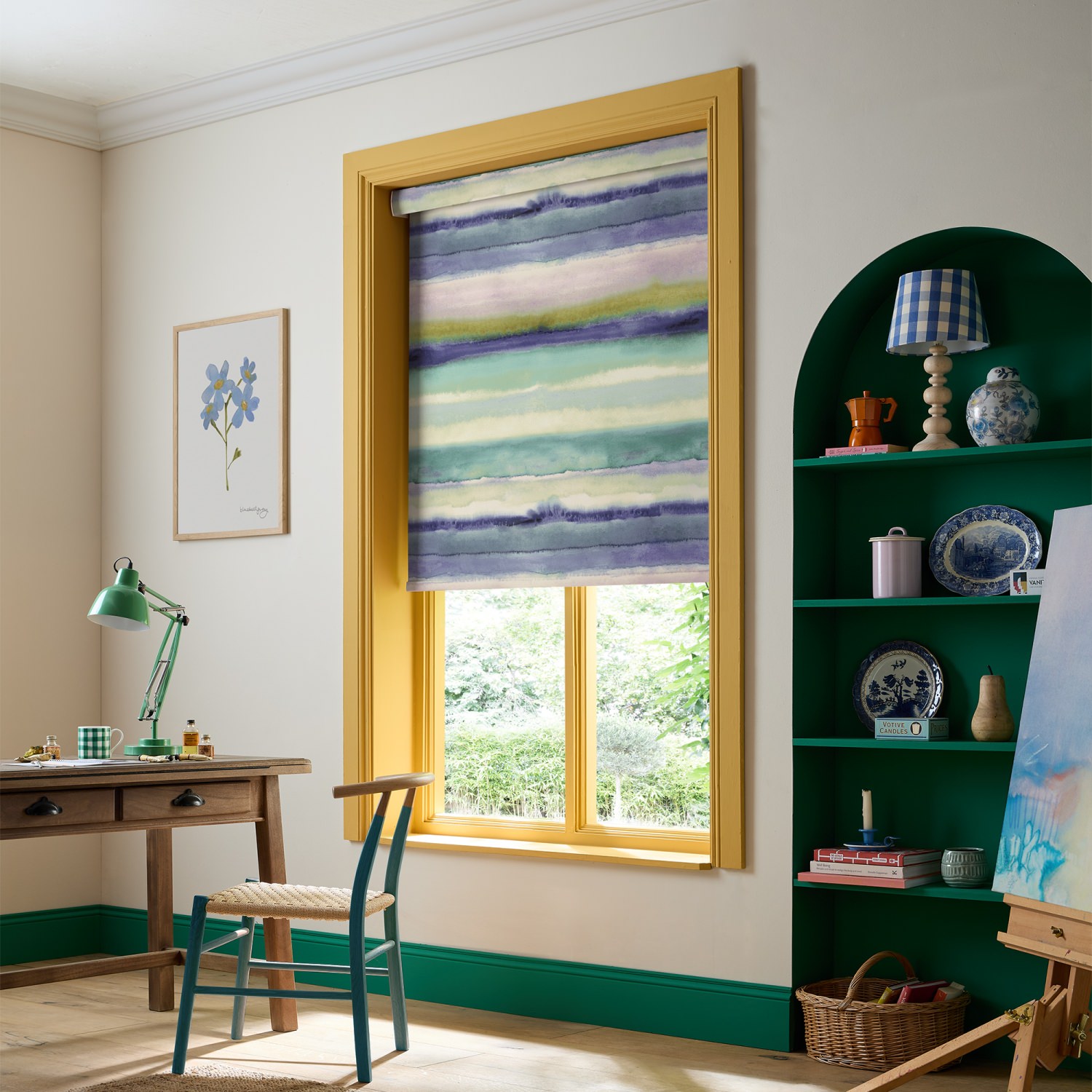bluebellgrey hebrides atlantic purple stripes blackout roller blind