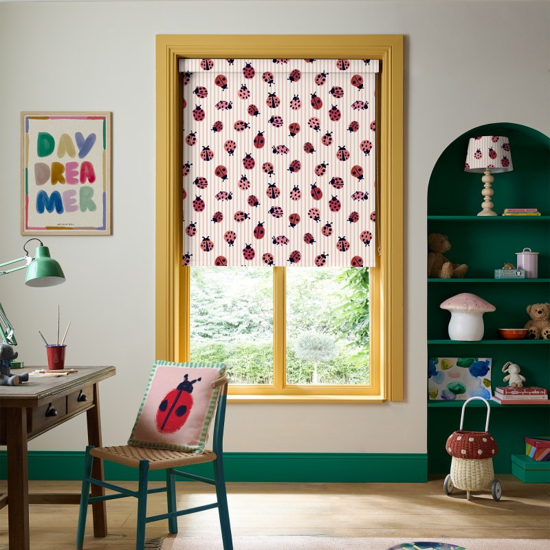 Bluebellgrey Little Ladybirds Poppy Red Animals Blackout Roller Blind