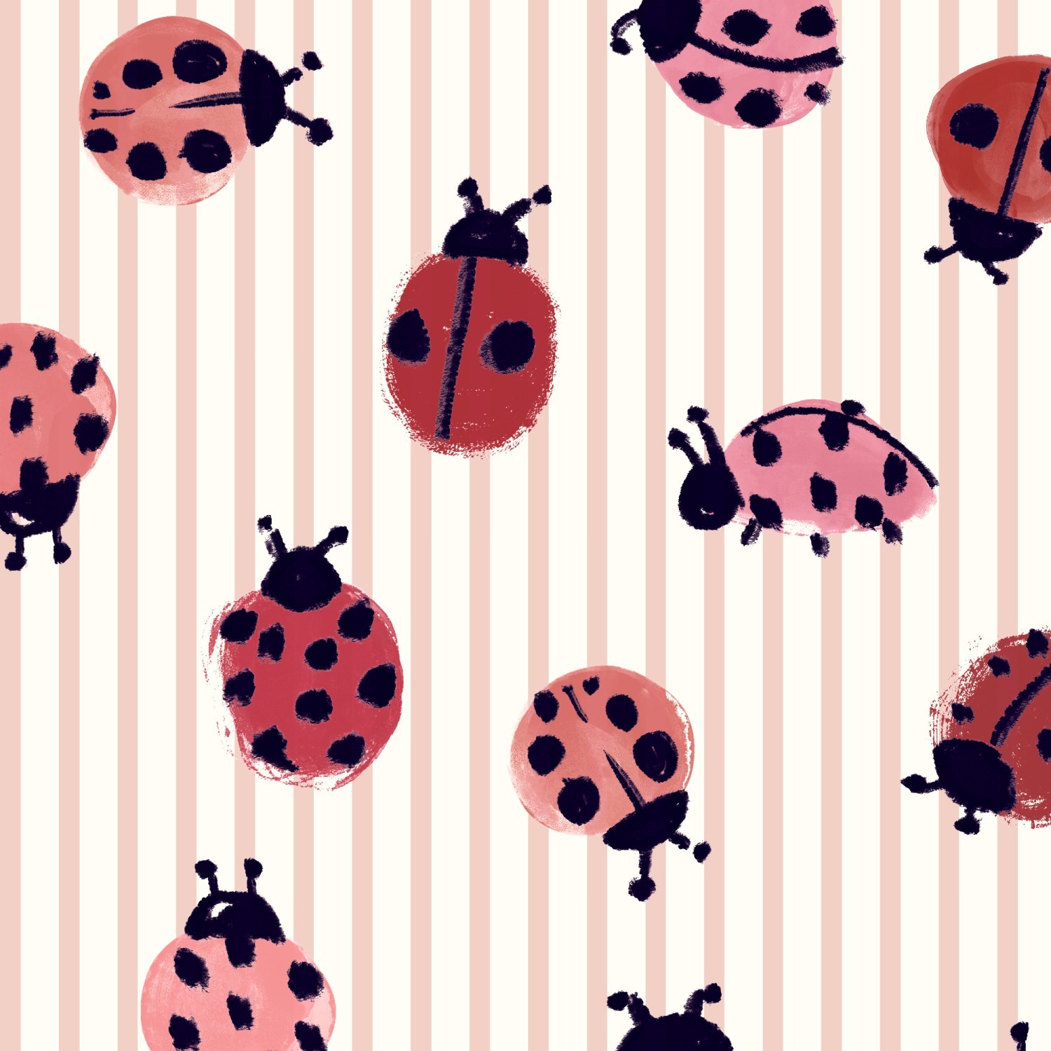 bluebellgrey little ladybirds poppy red animals blackout roller blind