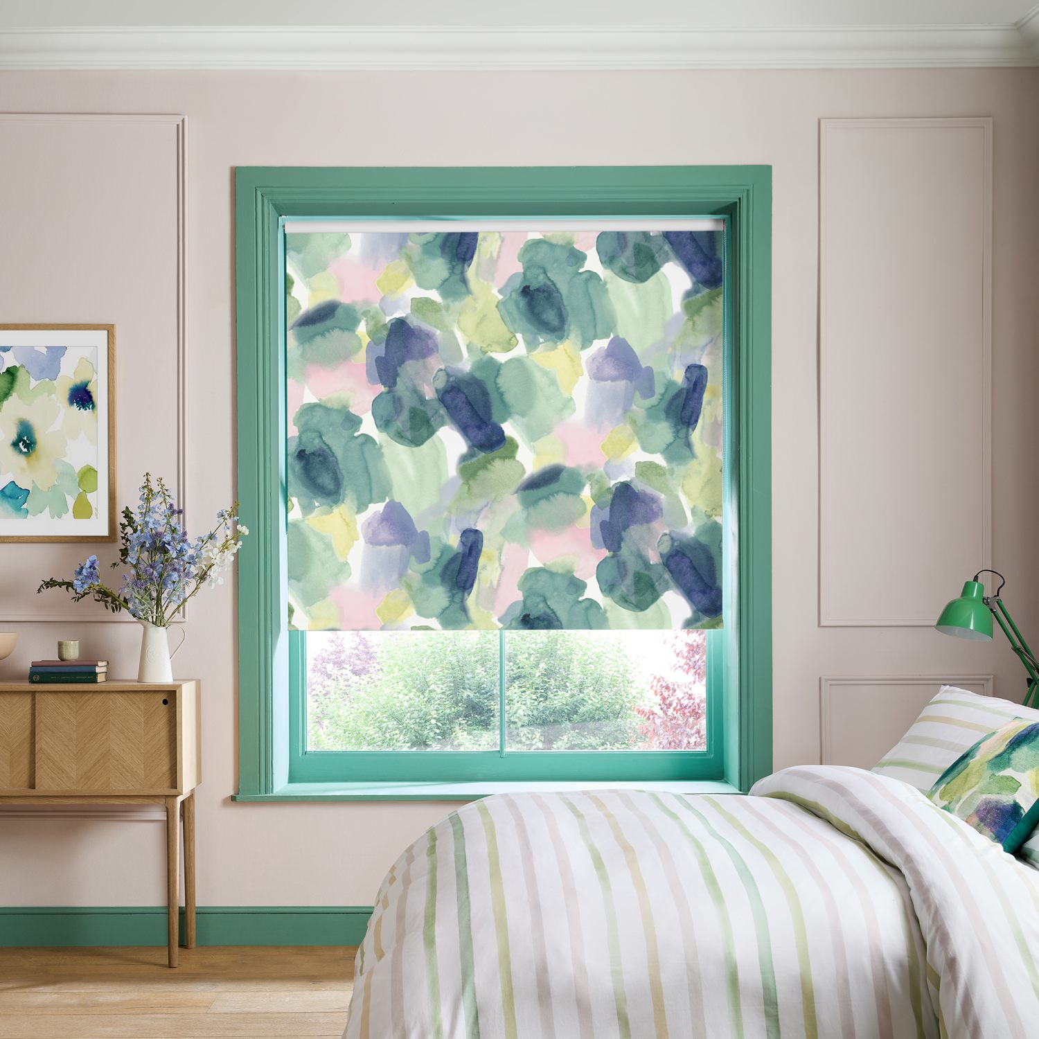 bluebellgrey lochaber purple texture dimout roller blind