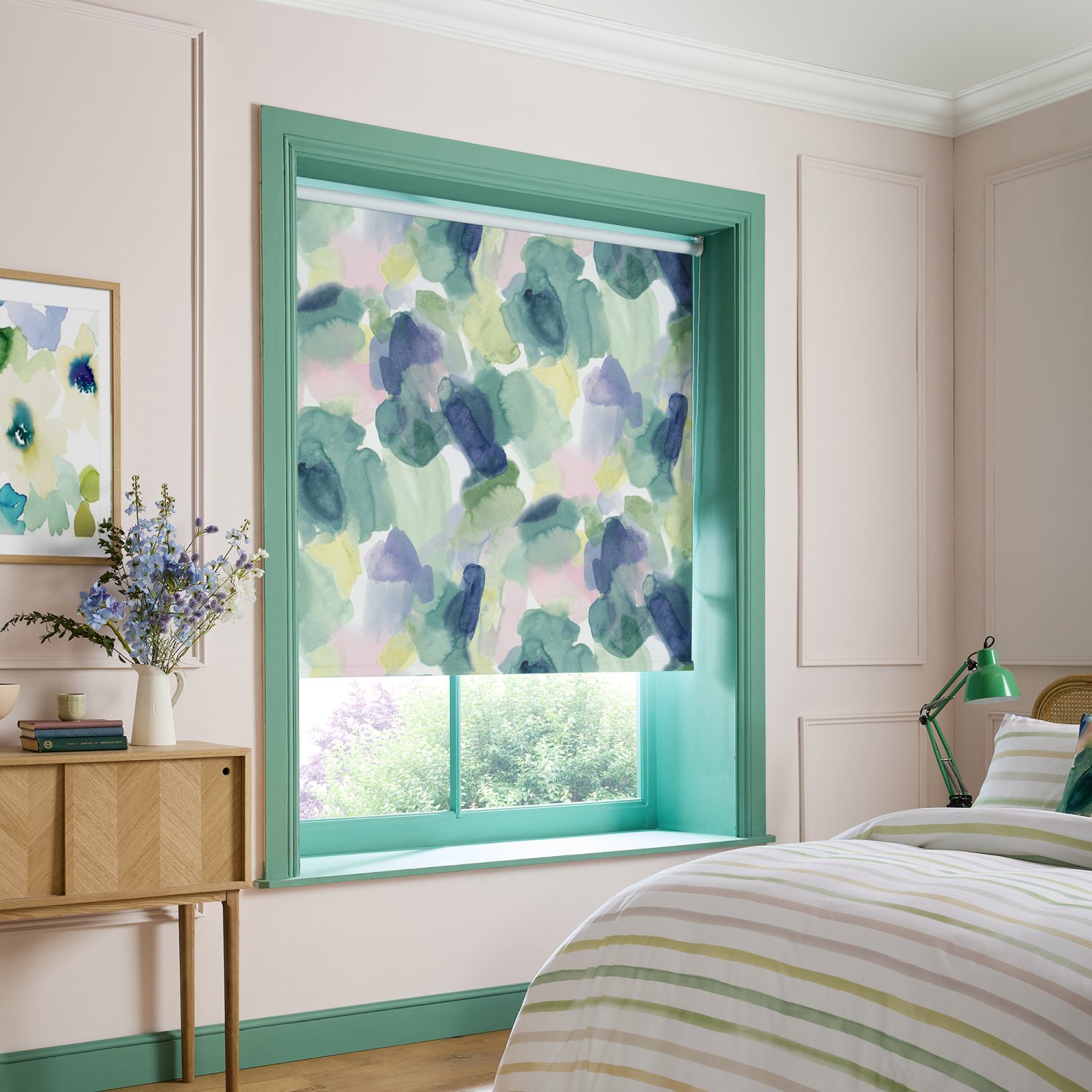 bluebellgrey lochaber purple texture dimout roller blind