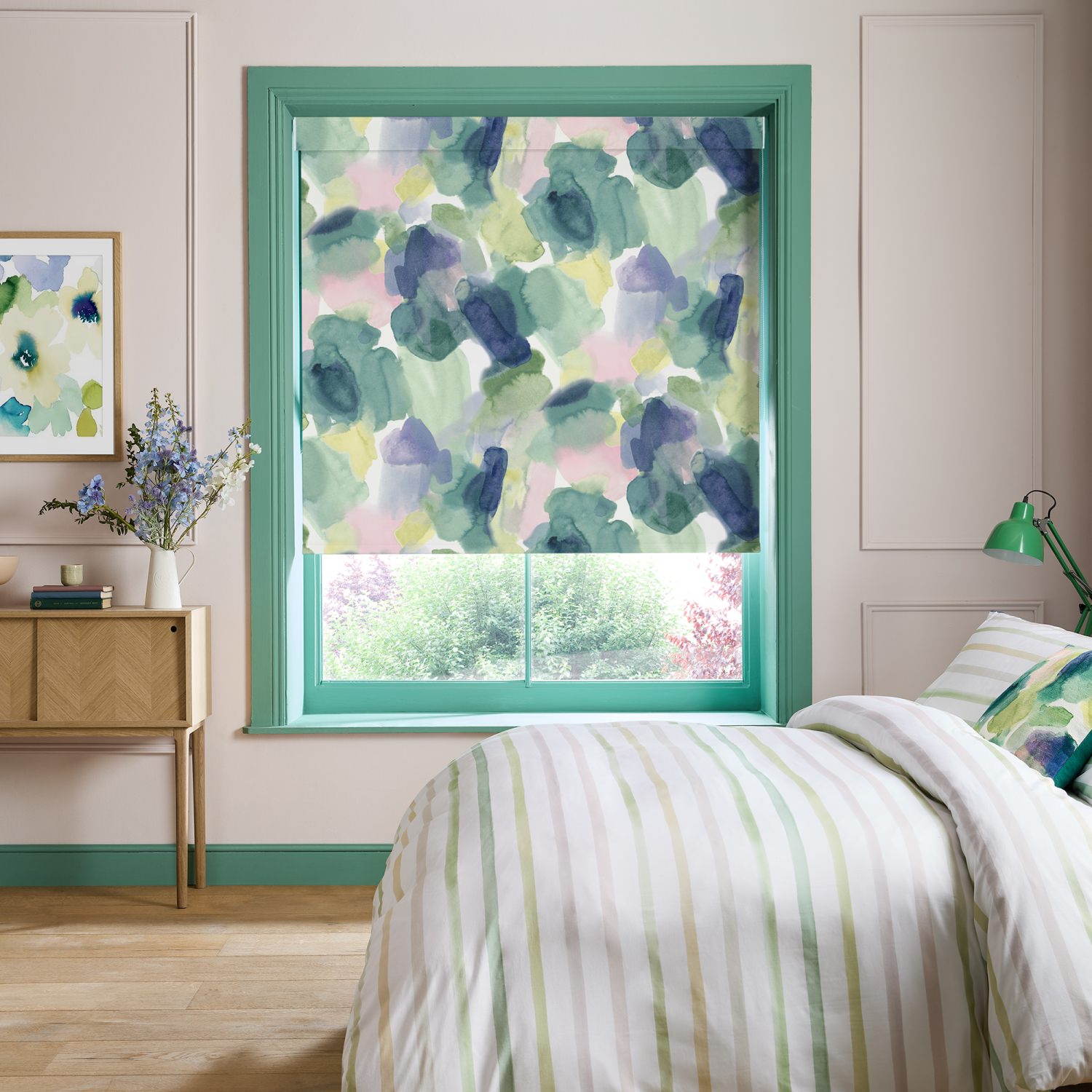 bluebellgrey lochaber purple texture dimout roller blind