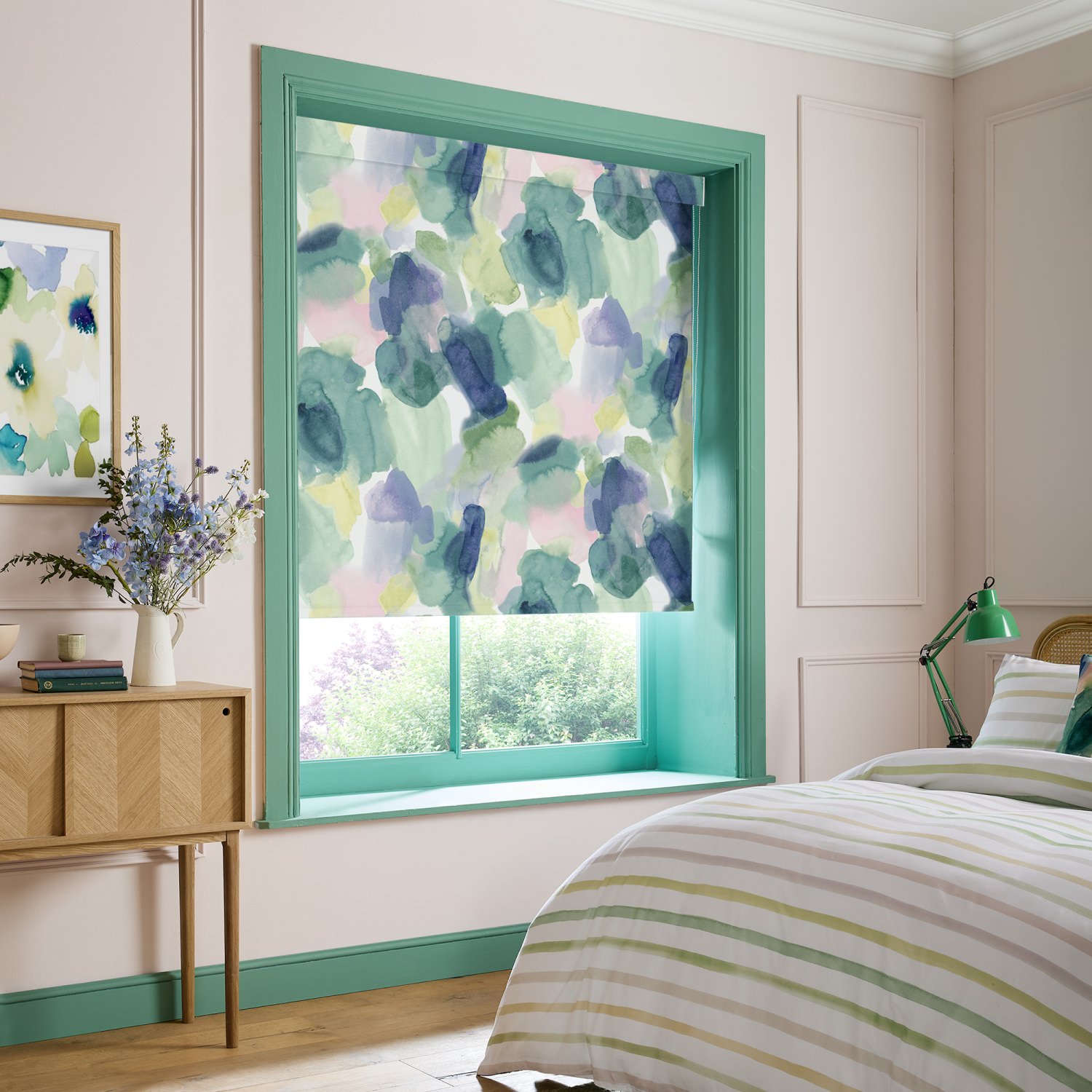bluebellgrey lochaber purple texture dimout roller blind